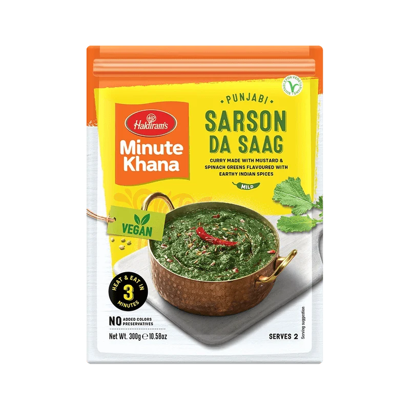 Haldiram's Ready to Eat Sarson da Saag 300g – Kant-en-Klare Punjabi Mosterdblad Curry 1 Haldiram's Ready to Eat Sarson da Saag 300g – Kant-en-Klare Punjabi Mosterdblad Curry