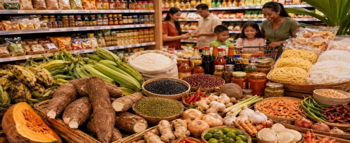 Surinaamse Aziatische Boodschappen Onder Een Dak