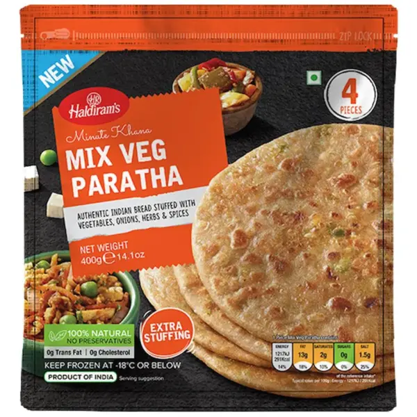 HALDIRAM MIX VEG PARATHA 4ST