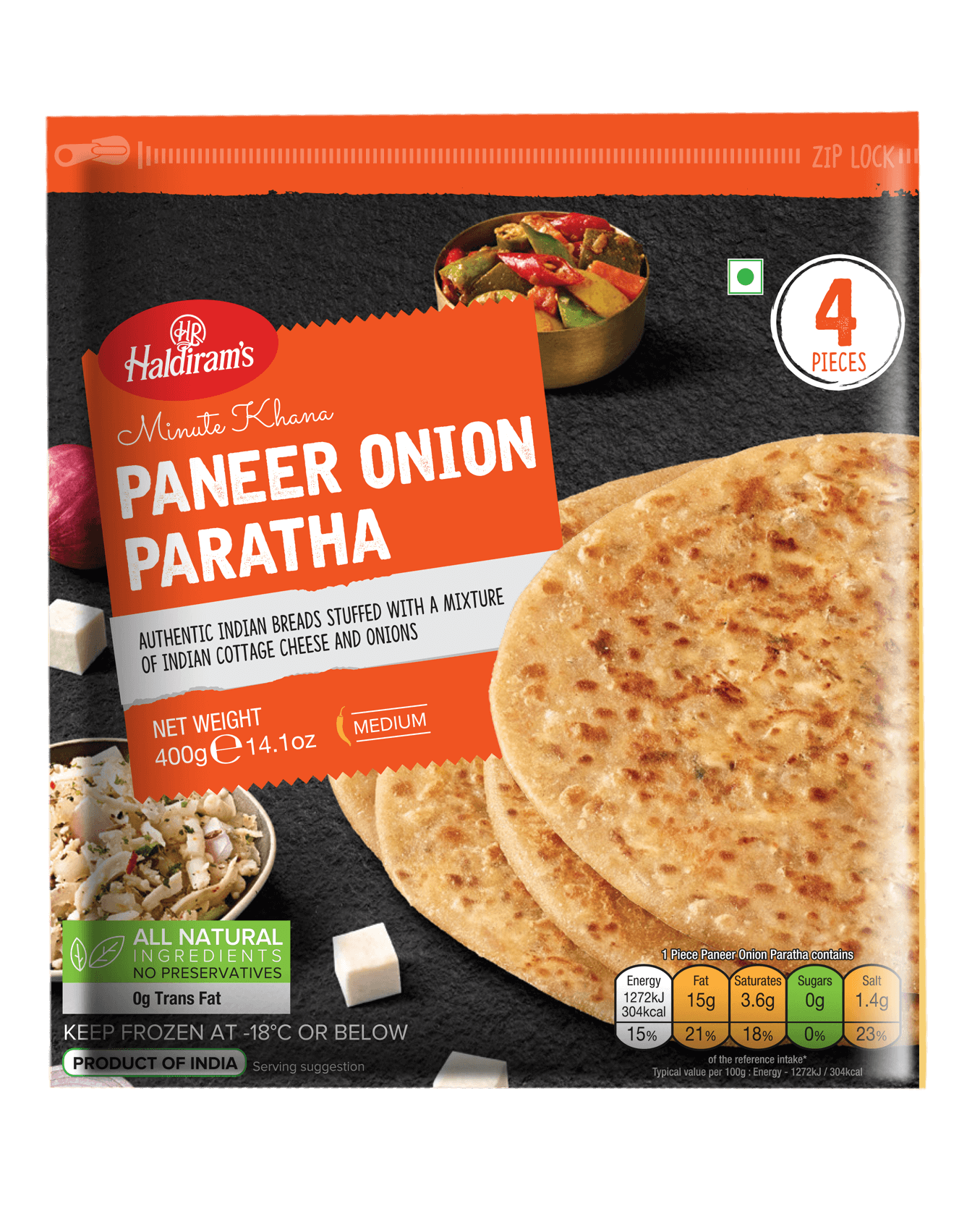 Haldirams Paneer Onion Paratha