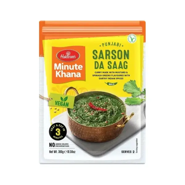 Haldiram's Ready to Eat Sarson da Saag 300g – Kant-en-Klare Punjabi Mosterdblad Curry