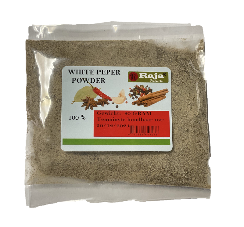 RAJA HINDUSTANI WITTE PEPER POEDER 80GM