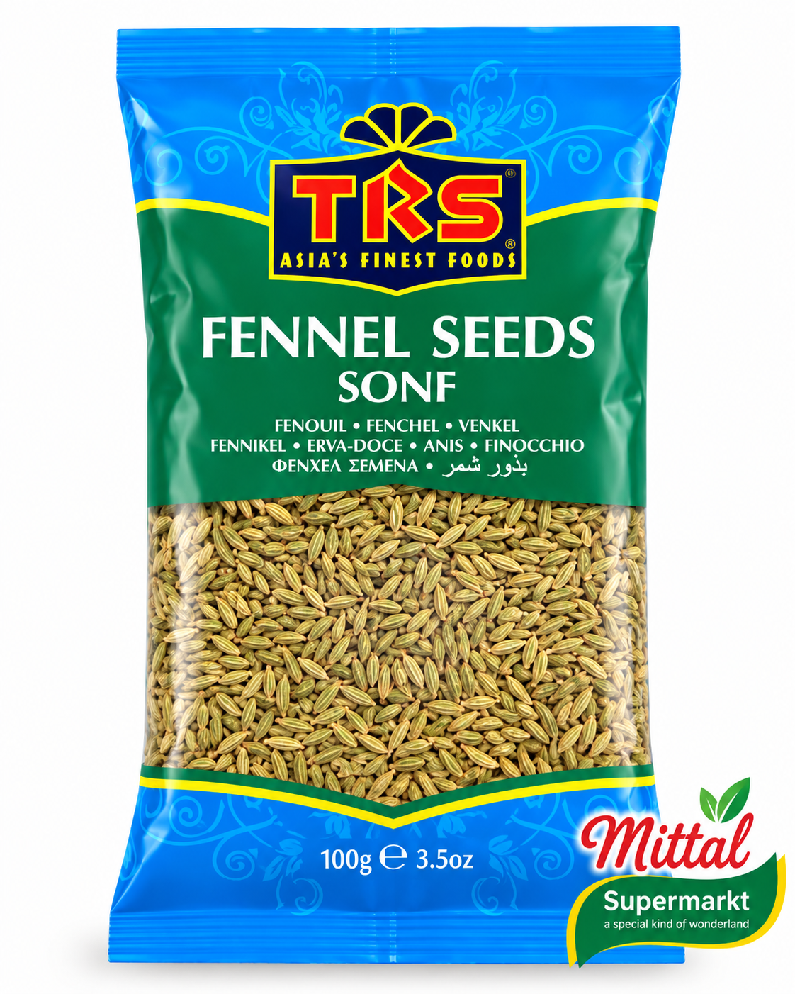 TRS Fennel Seeds 100g, Zoete Venkelzaad (Saunf)
