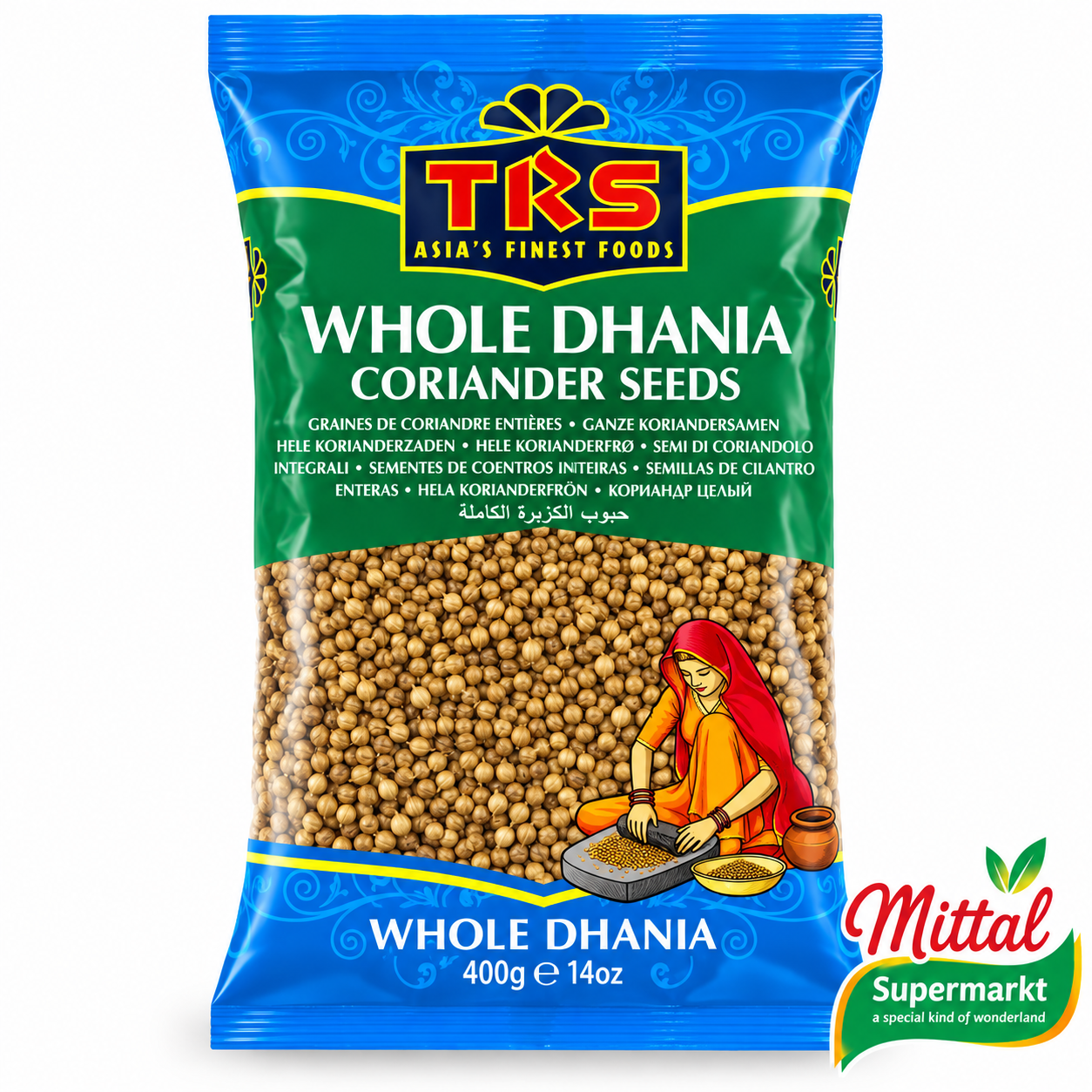 TRS Dhania Whole 750g, Hele Korianderzaden (Coriander Seeds)