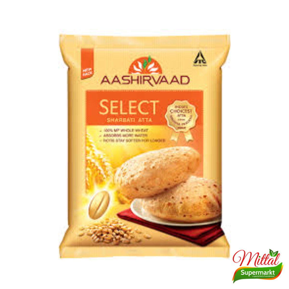 Aashirvaad Select Atta 5kg, Volkoren Meel voor Roti (Chapati Flour)
