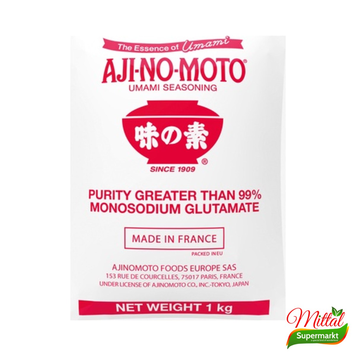 Aji No Moto 1kg, Smaakversterker Mononatriumglutamaat (MSG)