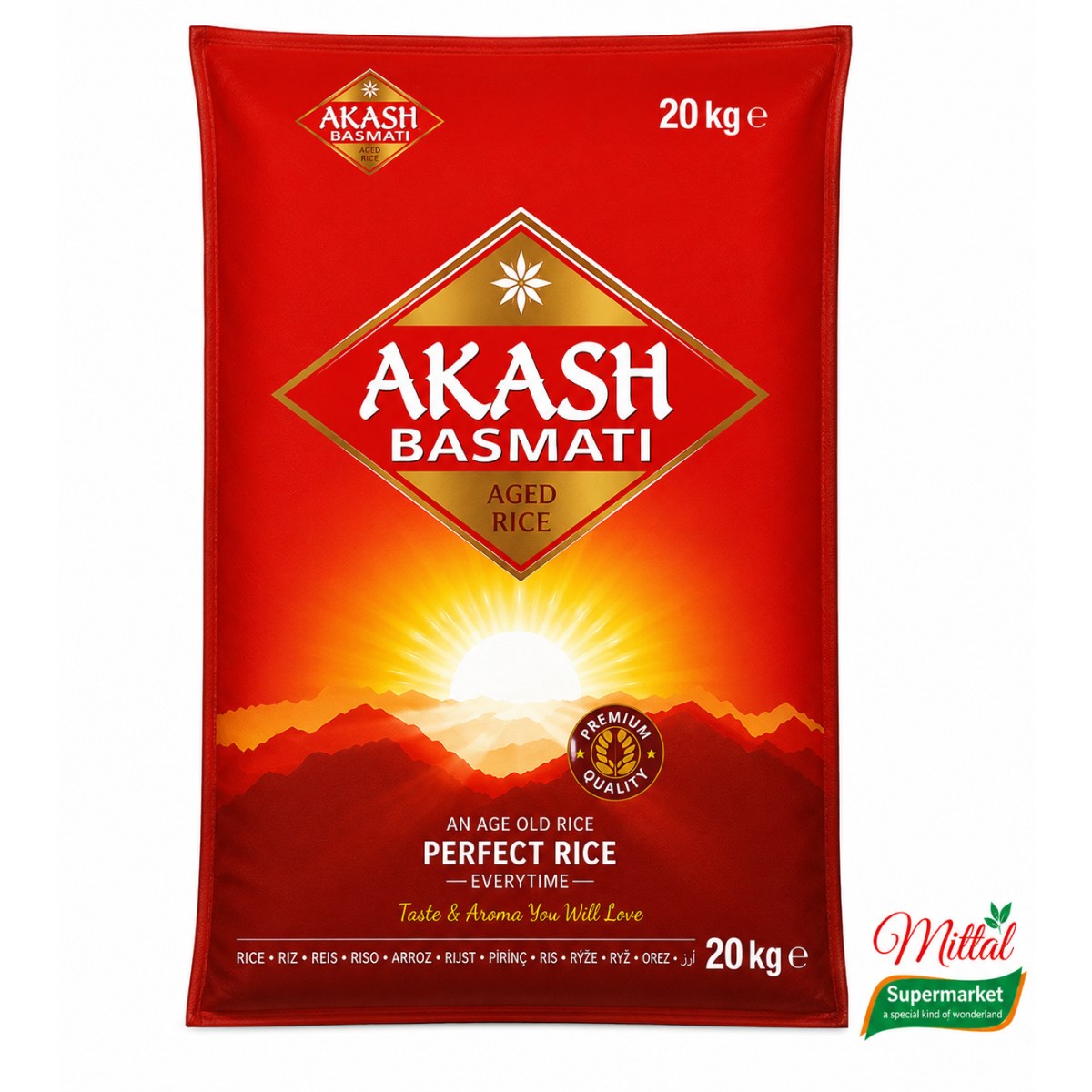 Akash Basmati Rijst 20kg, Extra Lange Korrel Basmati (Basmati Rice)