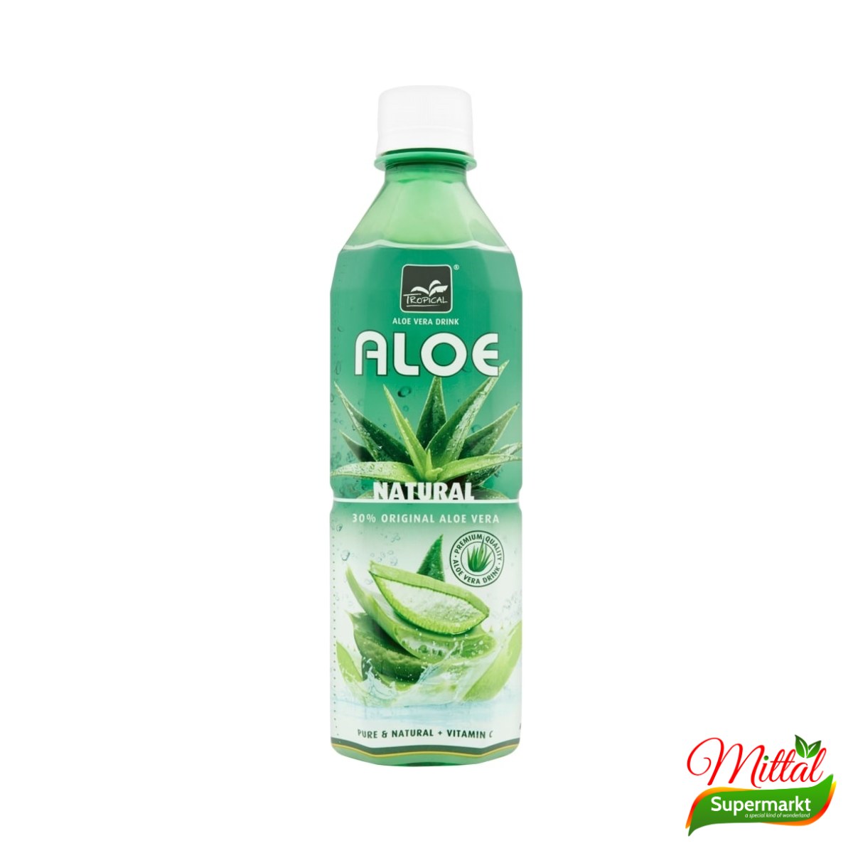 Aloë Vera Drink Naturel 500ml, Drank met Aloëstukjes (Aloe Vera Drink)