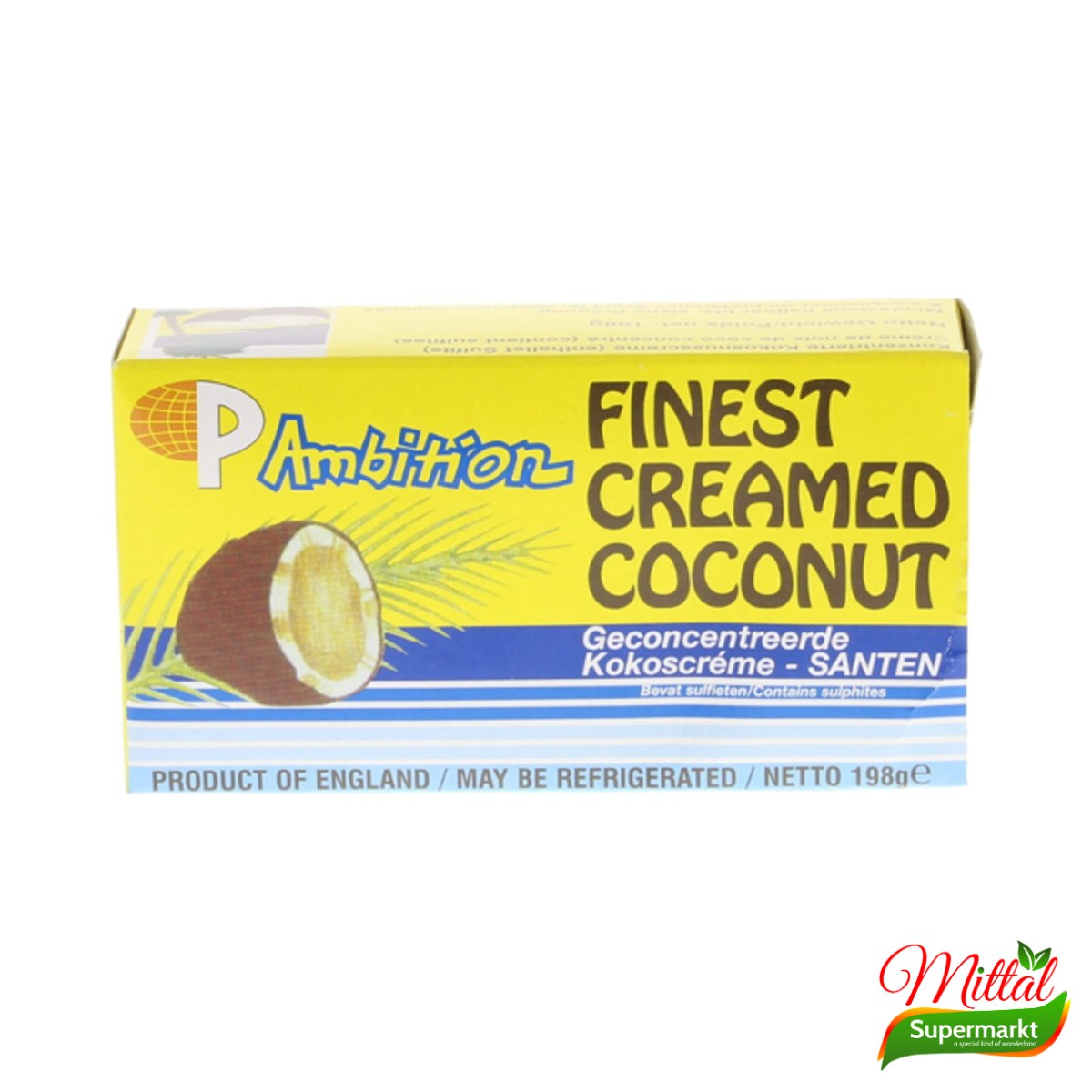 Ambition Creamed Coconut 198g, Geconcentreerd Kokosblok (Creamed Coconut)