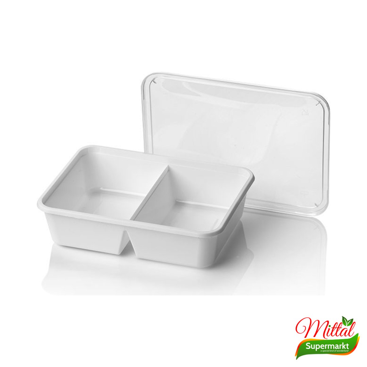 AP Quality Bakjes 750ml 2-Vaks 10 Stuks, Magnetronbakjes met Deksel (Two Compartment Containers)