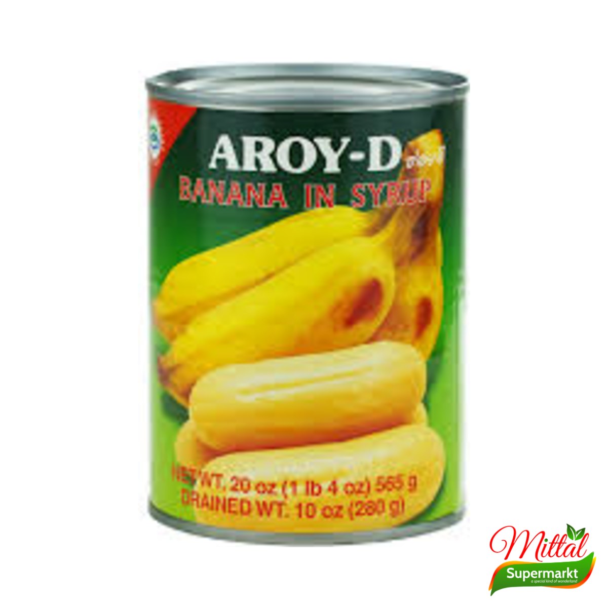 Aroy-D Banaan op Siroop 280g, Zoete Banaan uit Blik (Banana in Syrup)