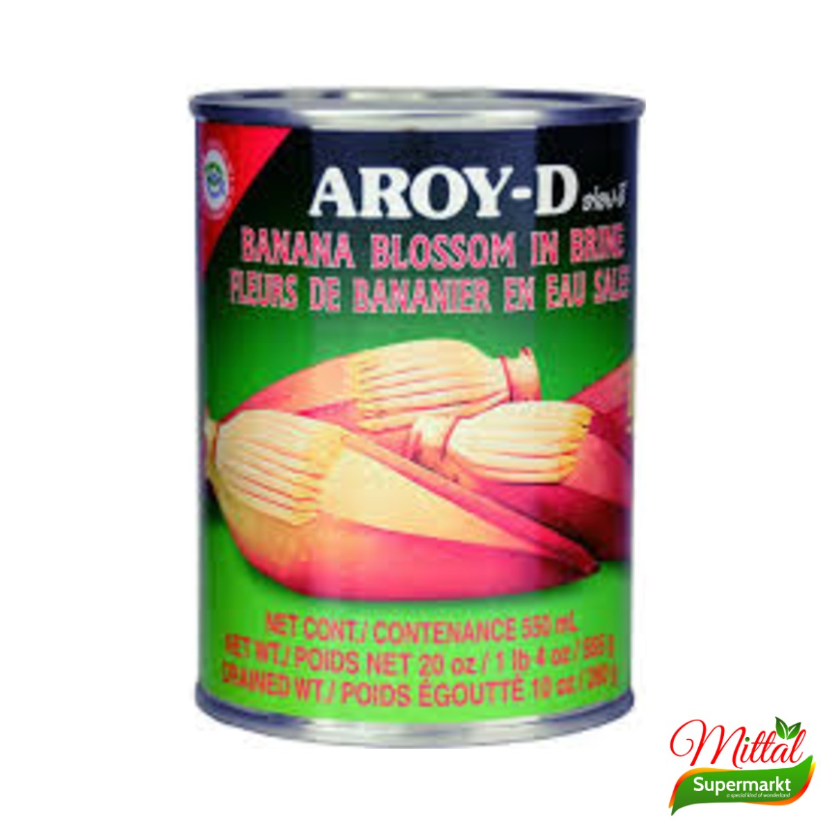 Aroy-D Bananenbloesem 565g, Bananenbloesem in Pekel (Banana Blossom)