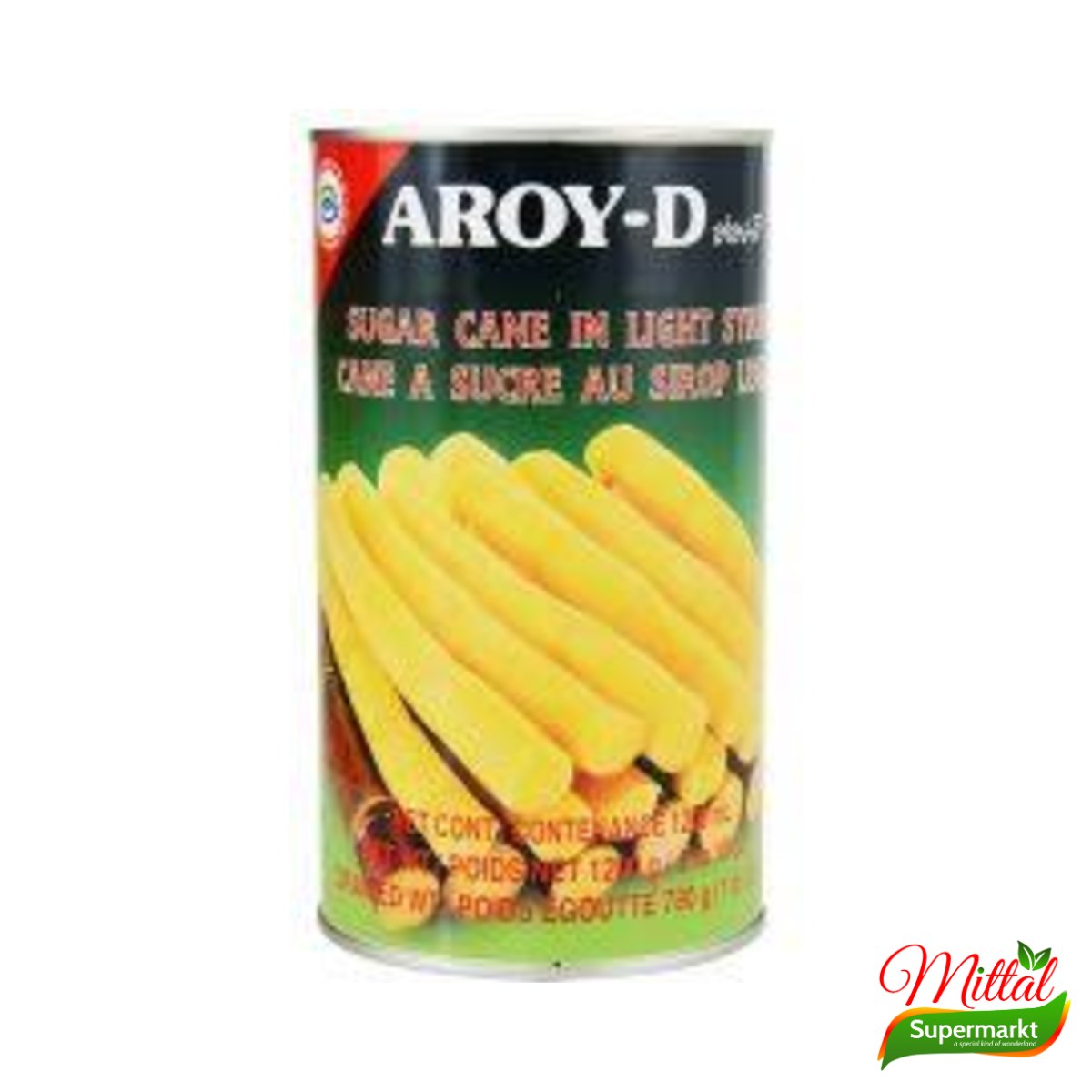 Aroy-D Suikerriet 1200g, Stukjes Suikerriet op Siroop (Sugar Cane)