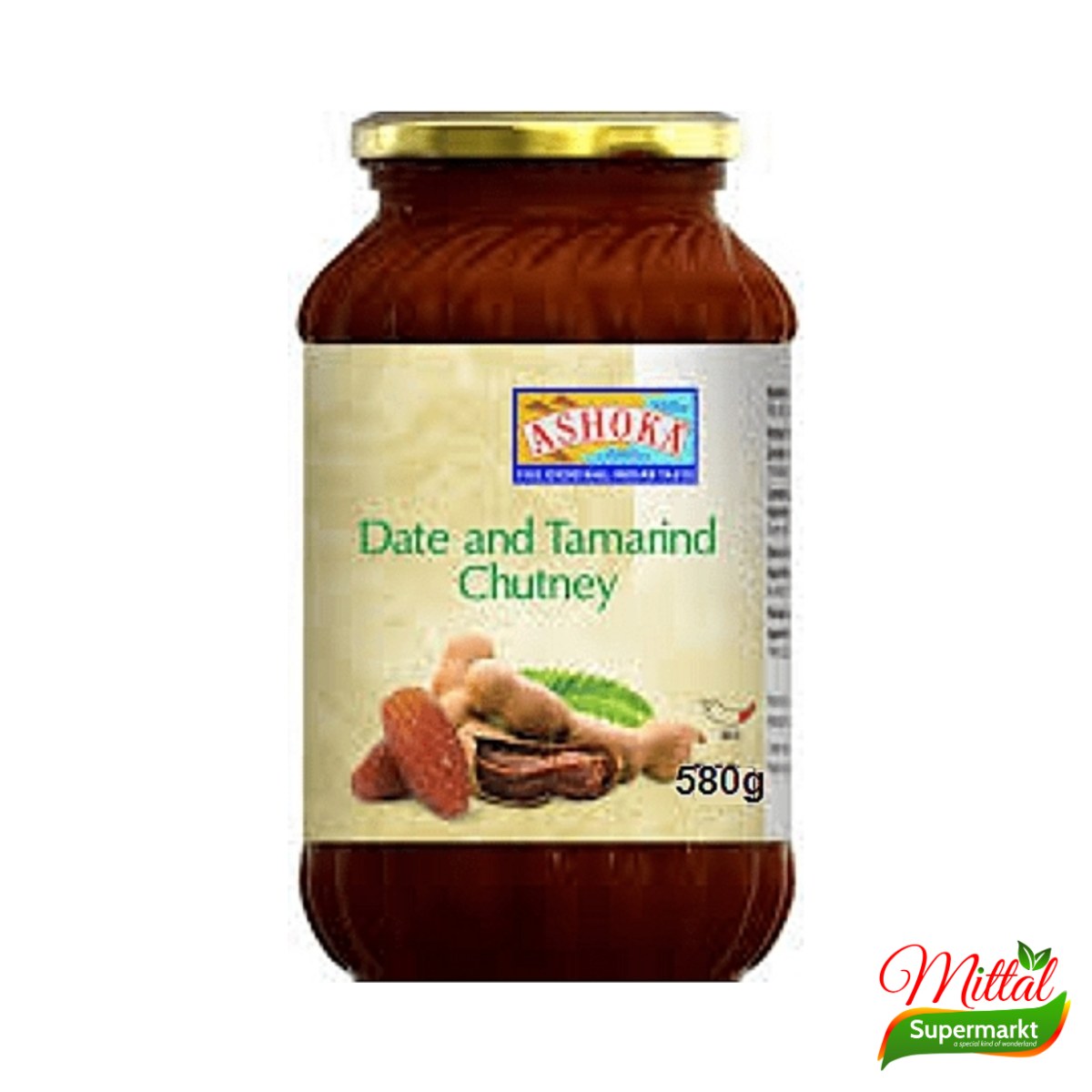 Ashoka Date & Tamarind Chutney 580g, Zoetzure Dadel-Tamarindechutney (Imli Chutney)