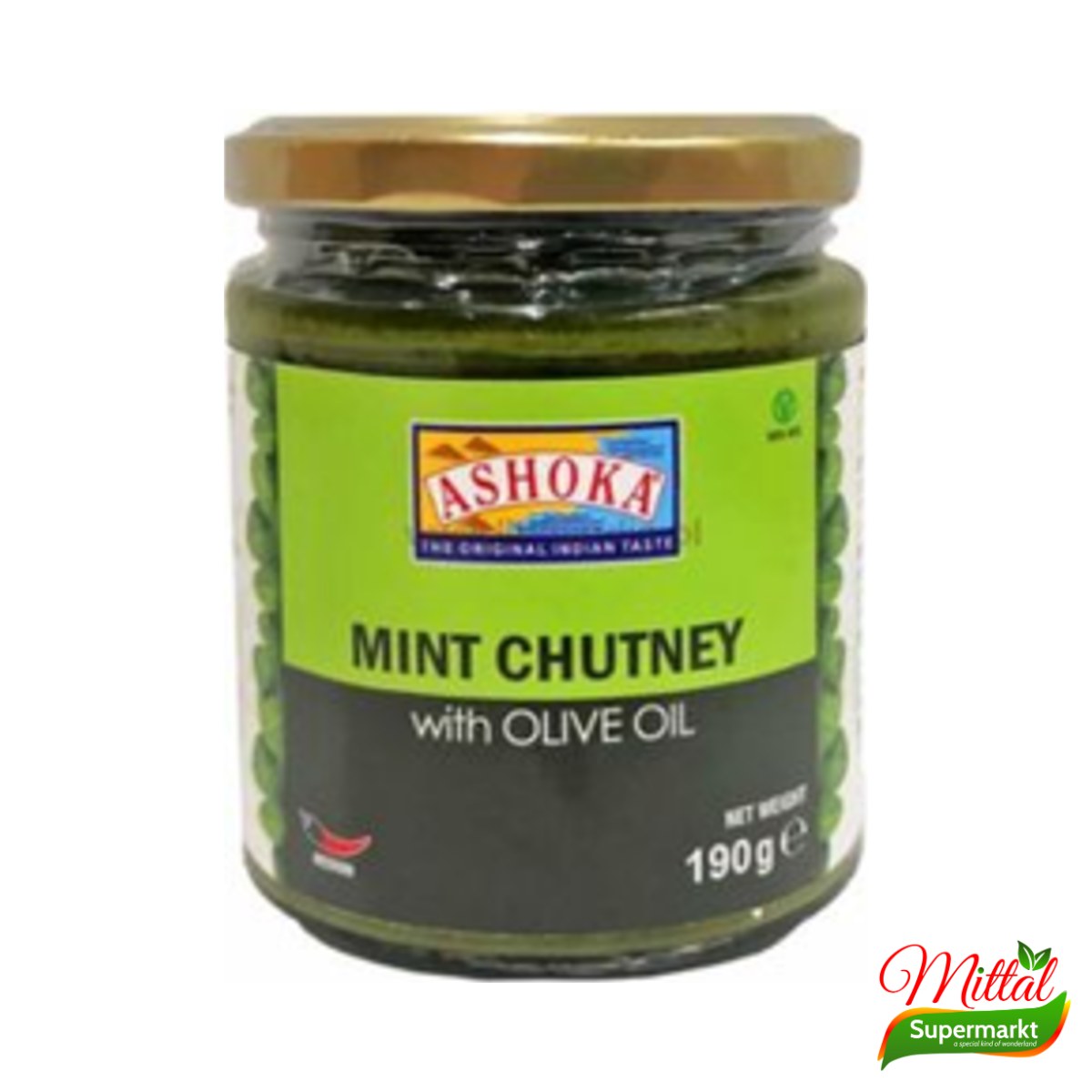 Ashoka Mint Chutney 190ml, Frisse Muntchutney (Pudina Chutney)