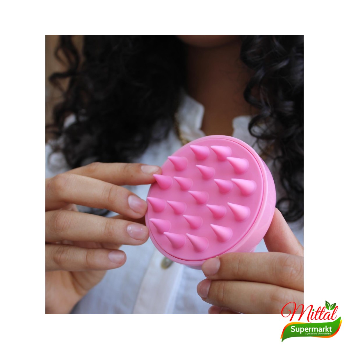 BeCurly Shampoo Borstel Roze, Hoofdhuid Massageborstel (Shampoo Brush)