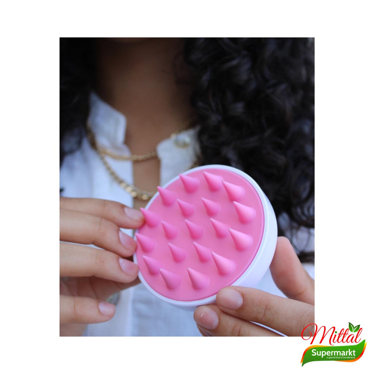 BeCurly Shampoo Borstel Wit, Hoofdhuid Massageborstel (Shampoo Brush)