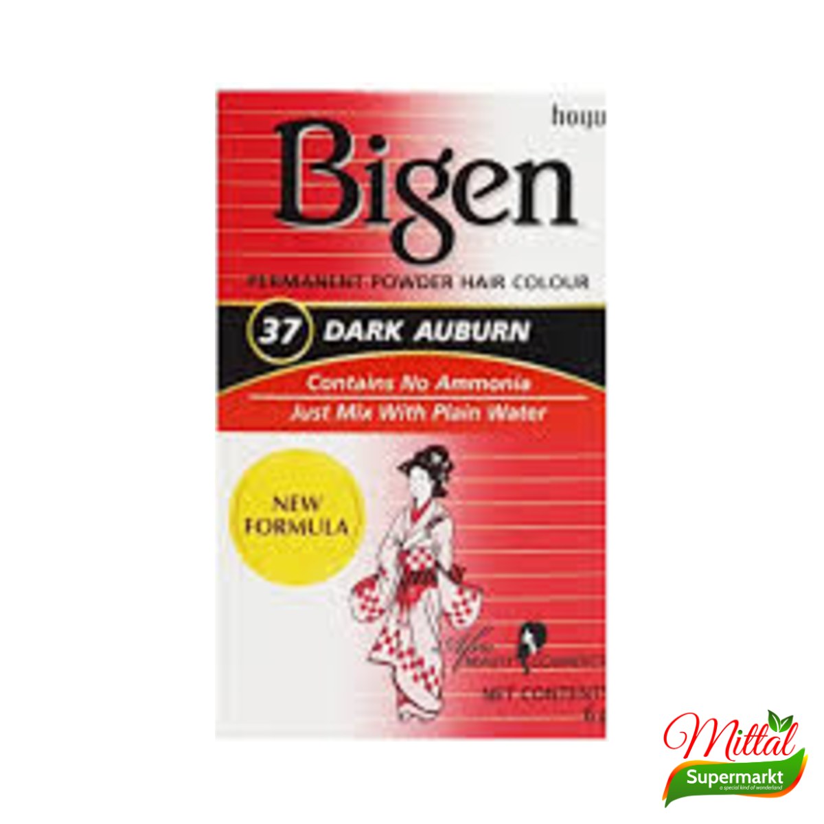 Bigen 37 Dark Auburn, Poederhaarverf Donker Kastanjerood (Powder Hair Colour)
