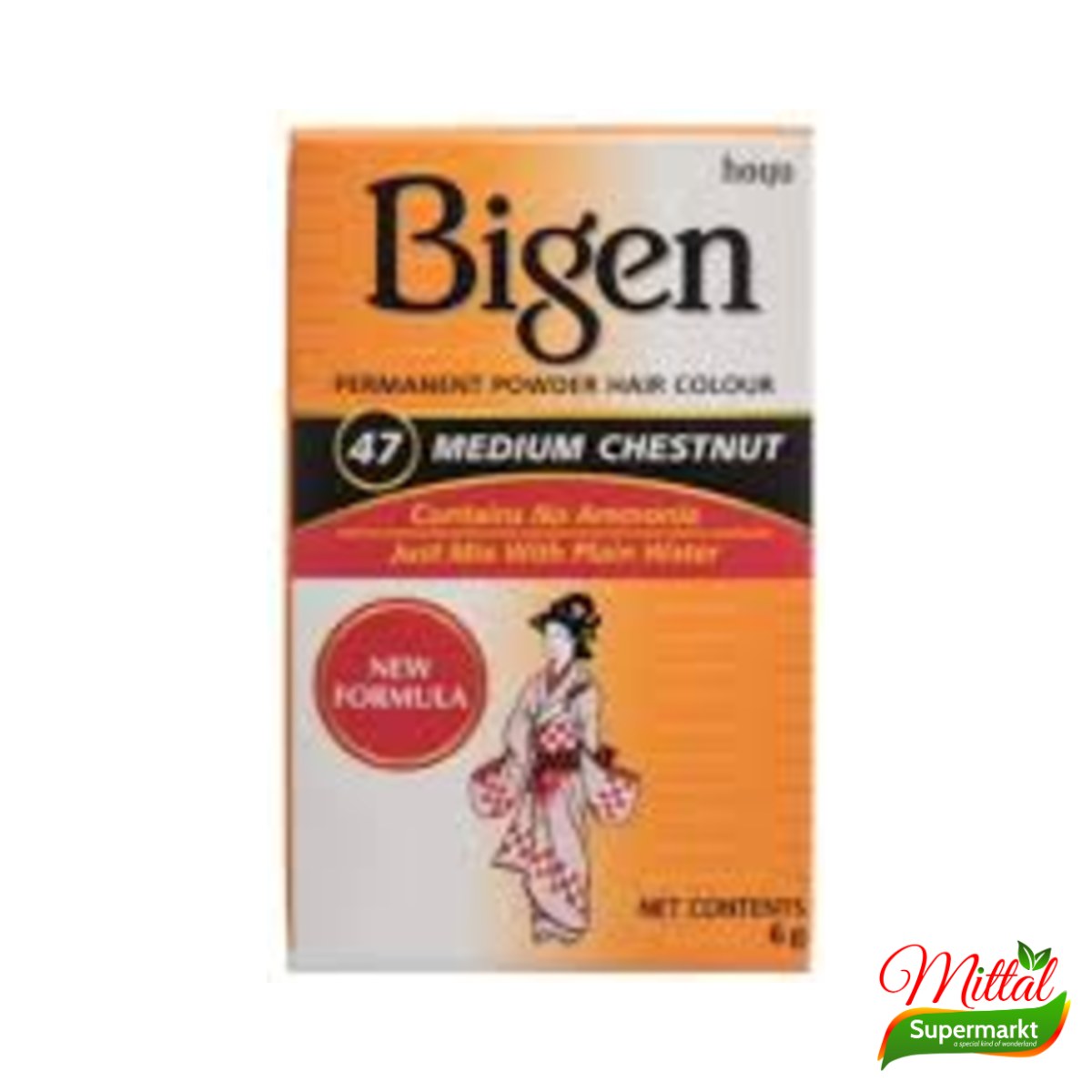 Bigen 47 Medium Chestnut, Poederhaarverf Kastanjebruin (Powder Hair Colour)