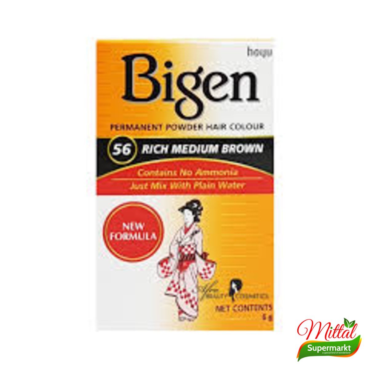Bigen 56 Rich Medium Brown, Poederhaarverf Middenbruin (Powder Hair Colour)