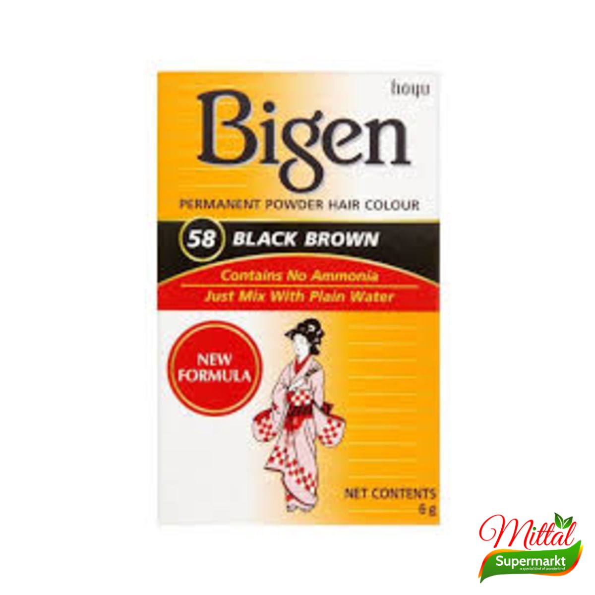 Bigen 58 Black Brown, Poederhaarverf Zwartbruin (Powder Hair Colour)
