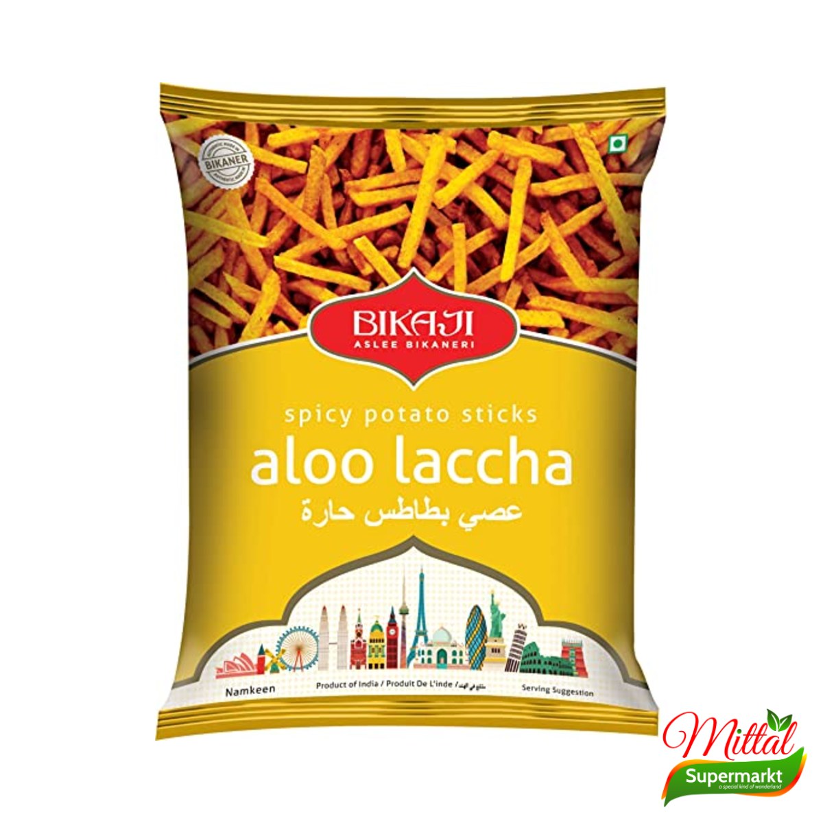 Bikaji Aloo Lachha 200g, Krokante Aardappelslierten (Potato Sticks)
