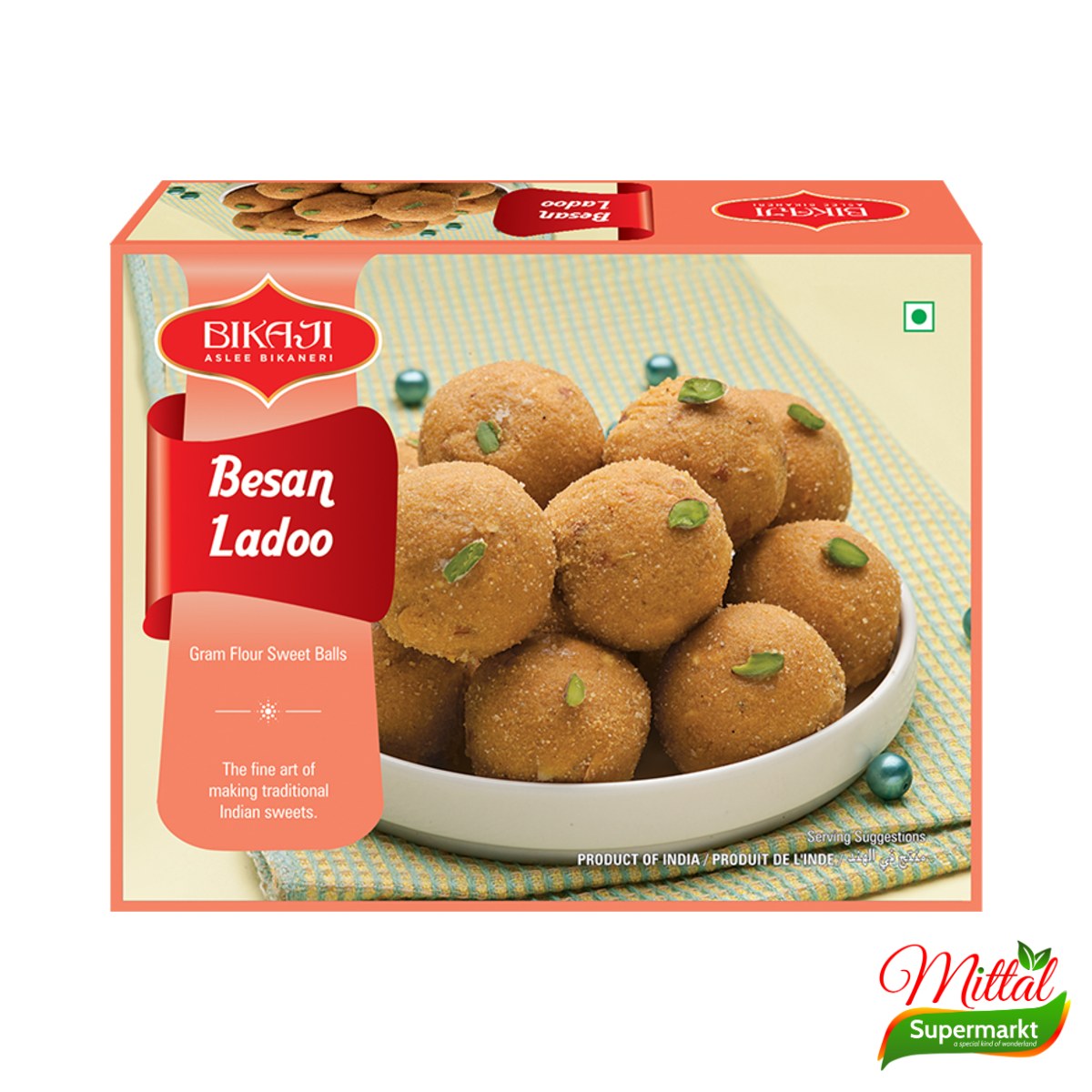 Bikaji Besan Ladoo 400g, Zoete Ladoo van Kikkererwtenmeel (Besan Ladoo) 2 bikaji besan ladoo 400g – Bikaji Besan Ladoo 400g