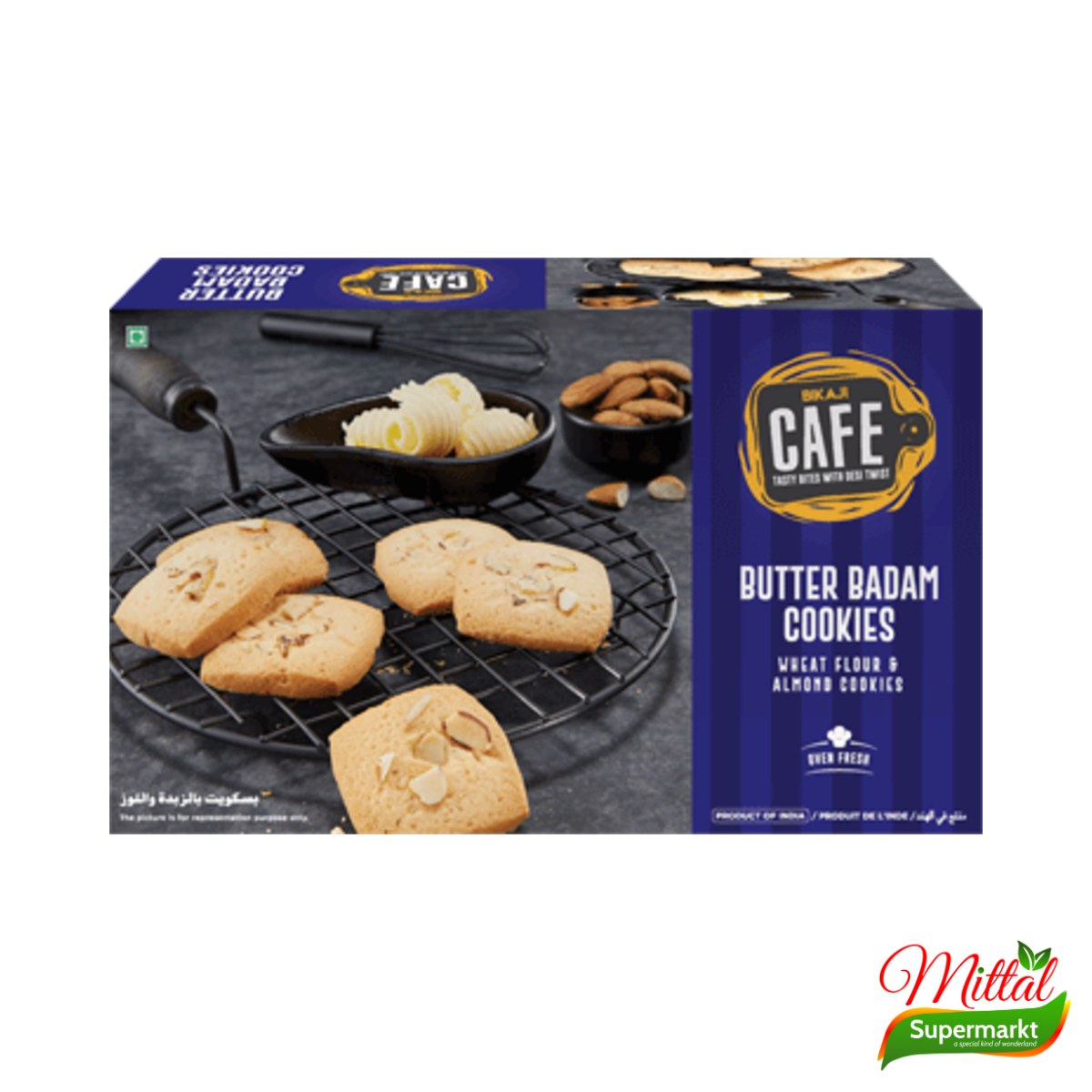 Bikaji Butter Badam Cookies, Boterkoekjes met Amandel (Badam Biscuits)