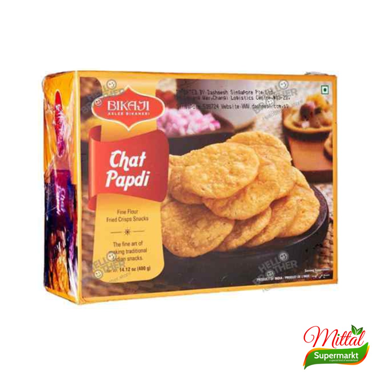 Bikaji Chaat Papdi 400g, Krokante Papdi voor Chaat (Papdi)