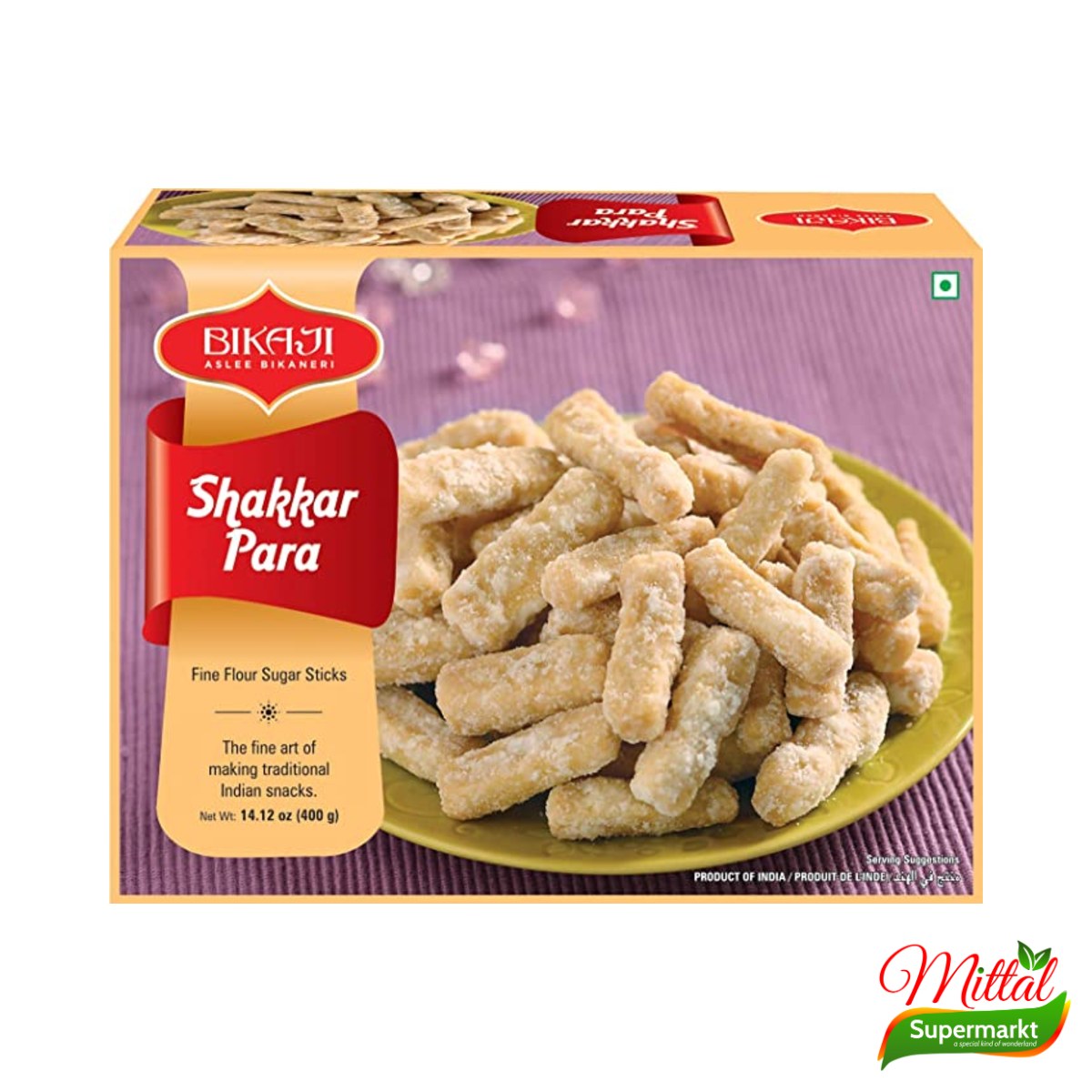 Bikaji Shakkarpara 400g, Zoete Krokante Deegkoekjes (Shakkarpara) 2 bikaji shakkarpara 400g – Bikaji Shakkarpara 400g