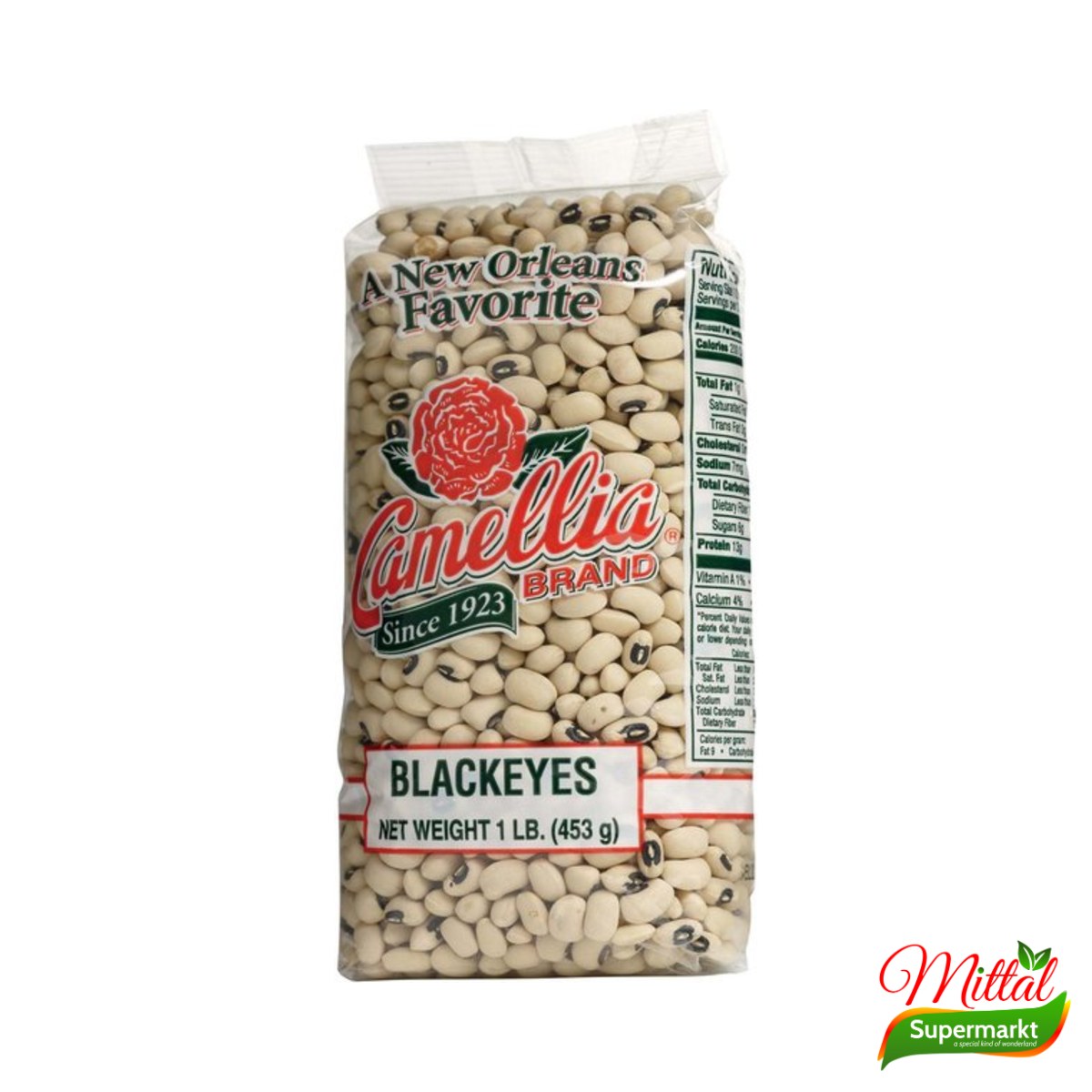Camellia Black Eye Beans 454g, Gedroogde Zwartoogbonen (Black Eyed Peas)