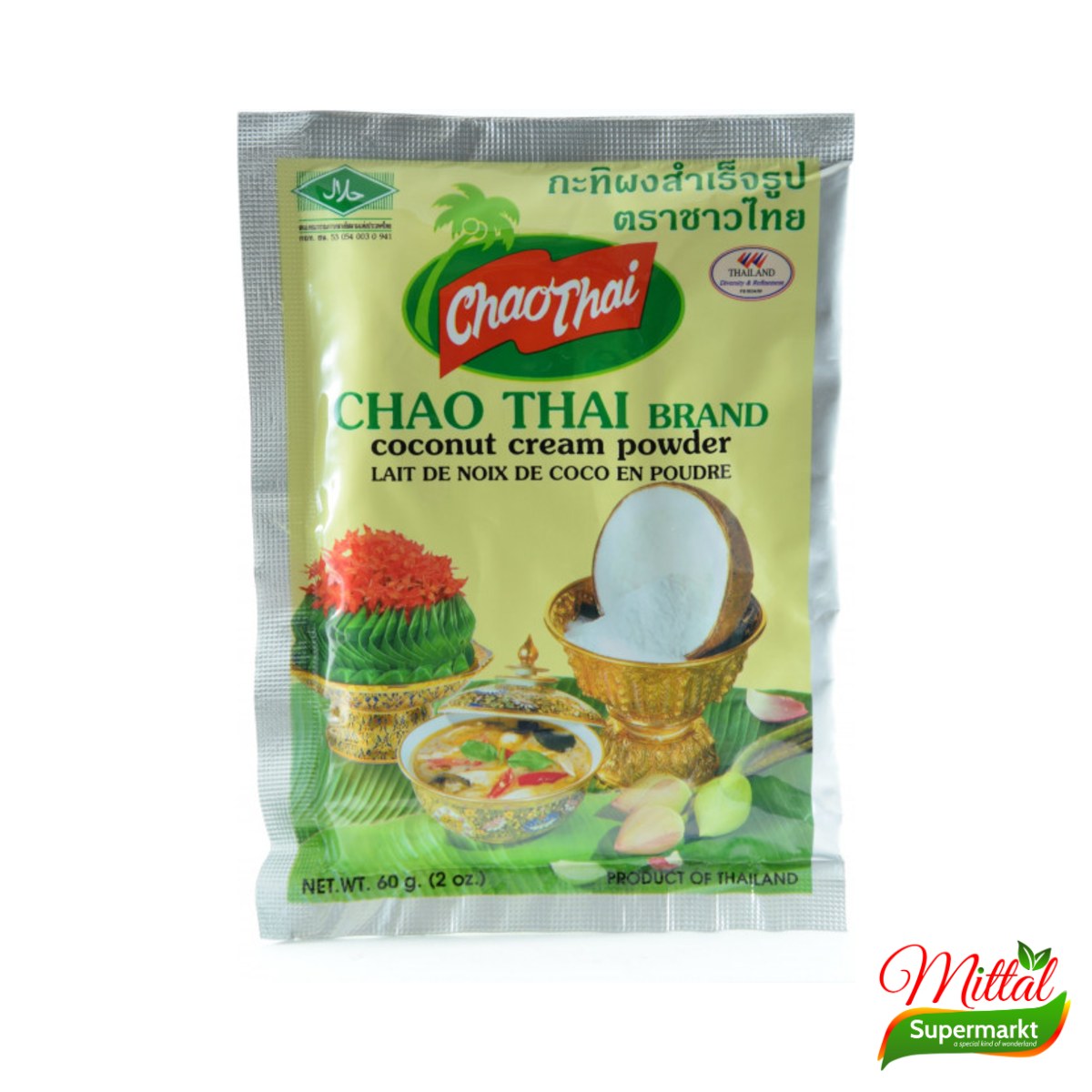 Chao Thai Coconut Cream Powder 60g, Kokosroompoeder (Coconut Cream Powder)
