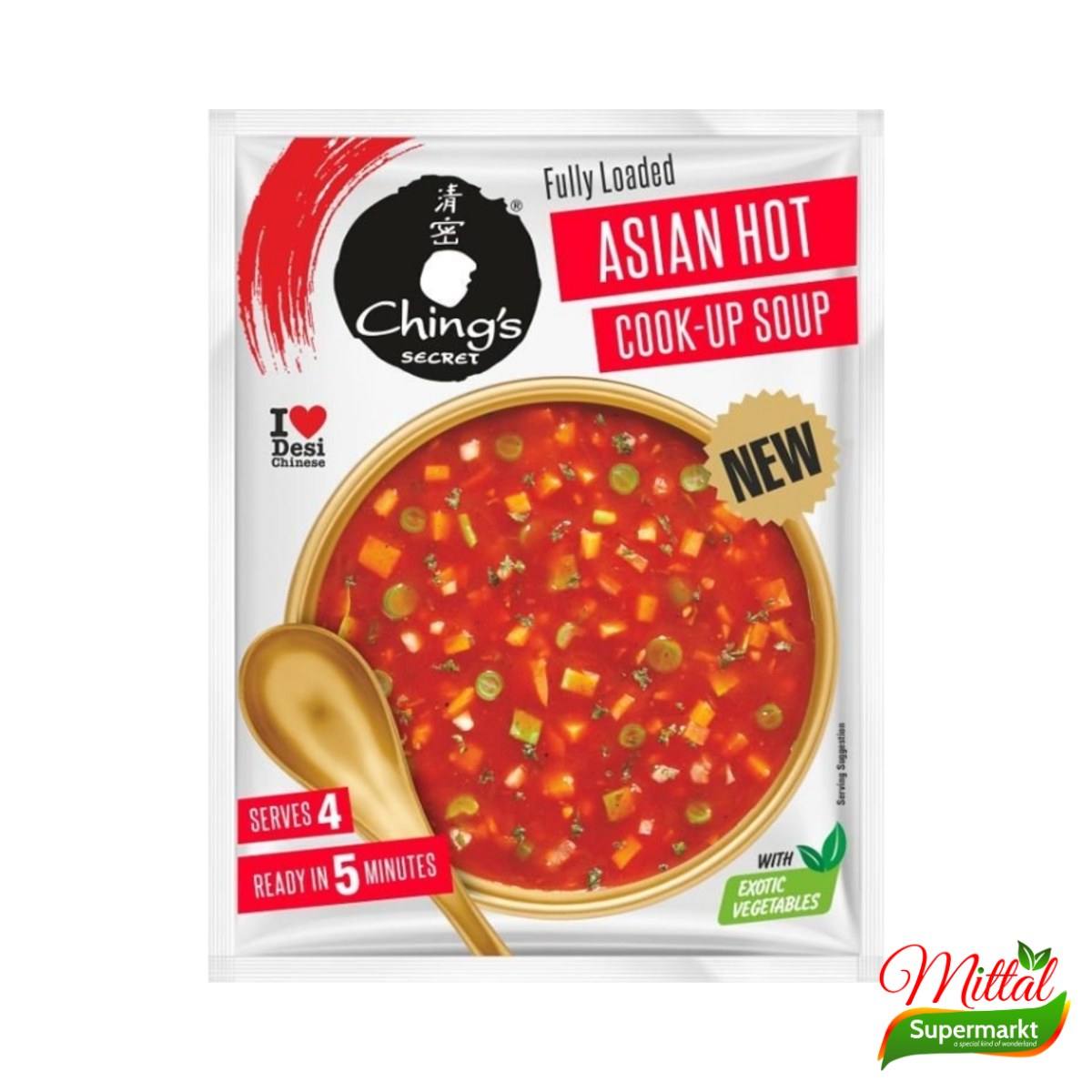 Chings Asian Hot Soup, Pittige Instant Aziatische Soep (Hot Soup) - 1+1 Actie