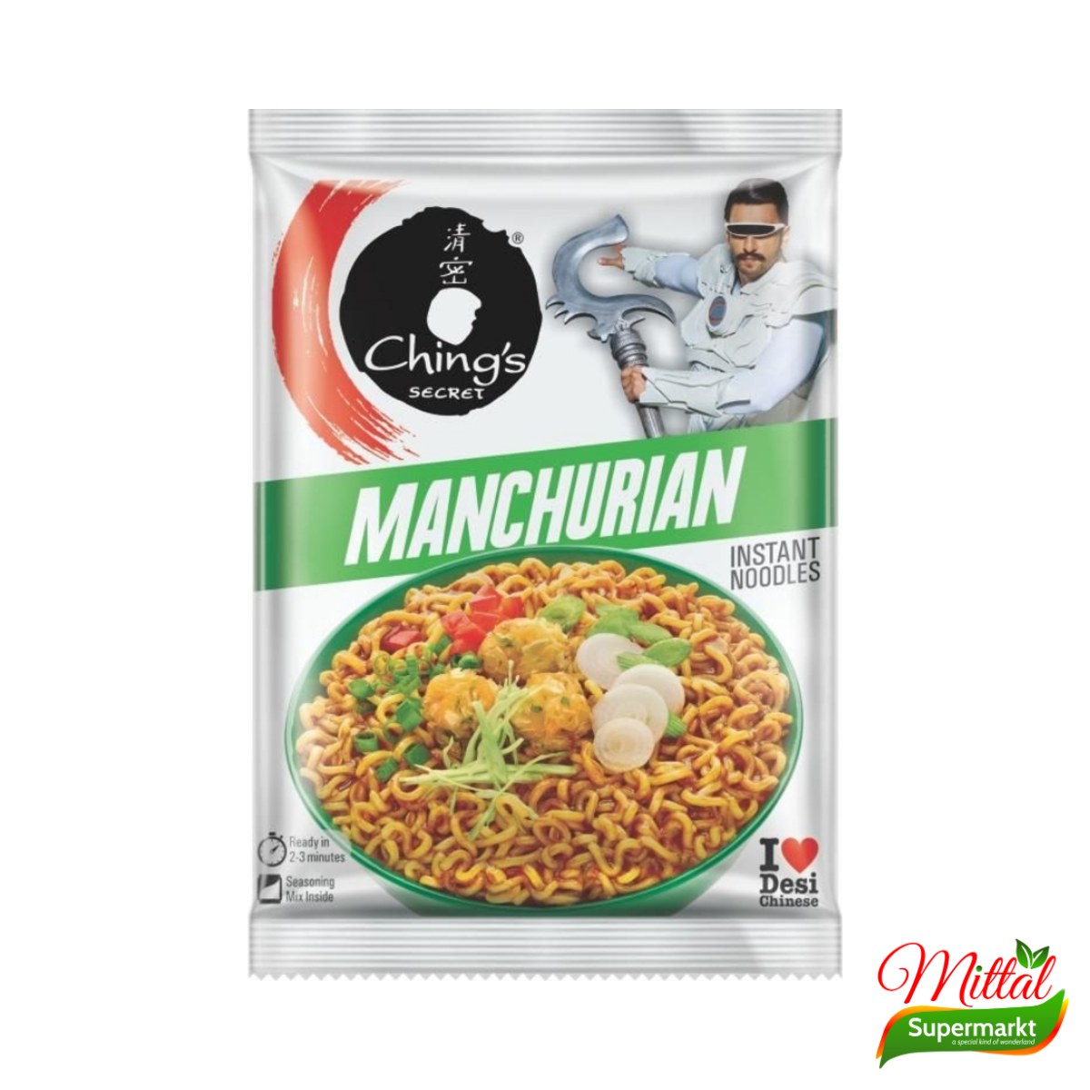 Chings Manchurian Noodles 60g, Hartige Manchurian Instant Noedels (Manchurian Noodles) - 1+1 Actie
