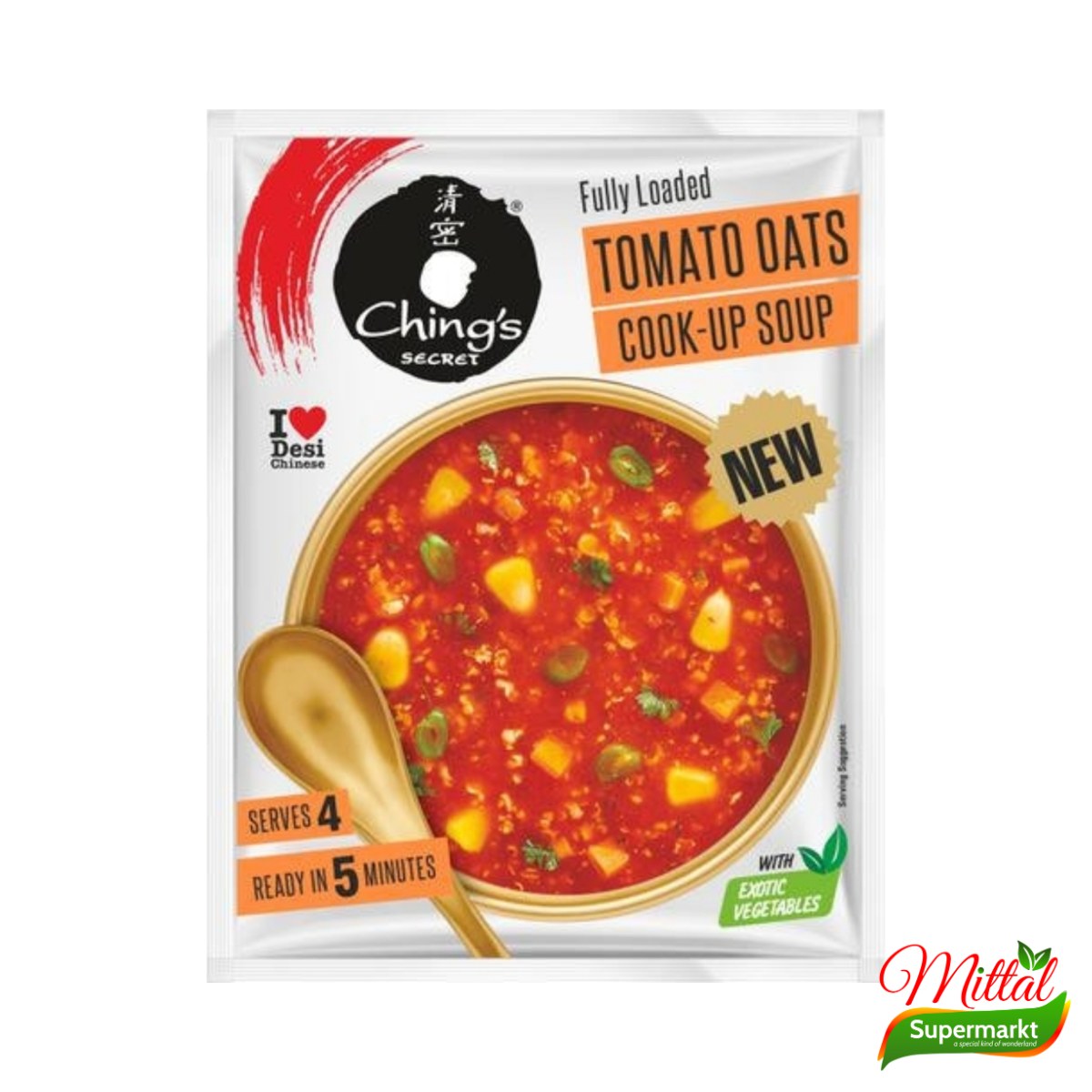 Chings Tomato Oats Soup, Instant Tomatensoep met Havermout (Oats Soup) - 1+1 Actie