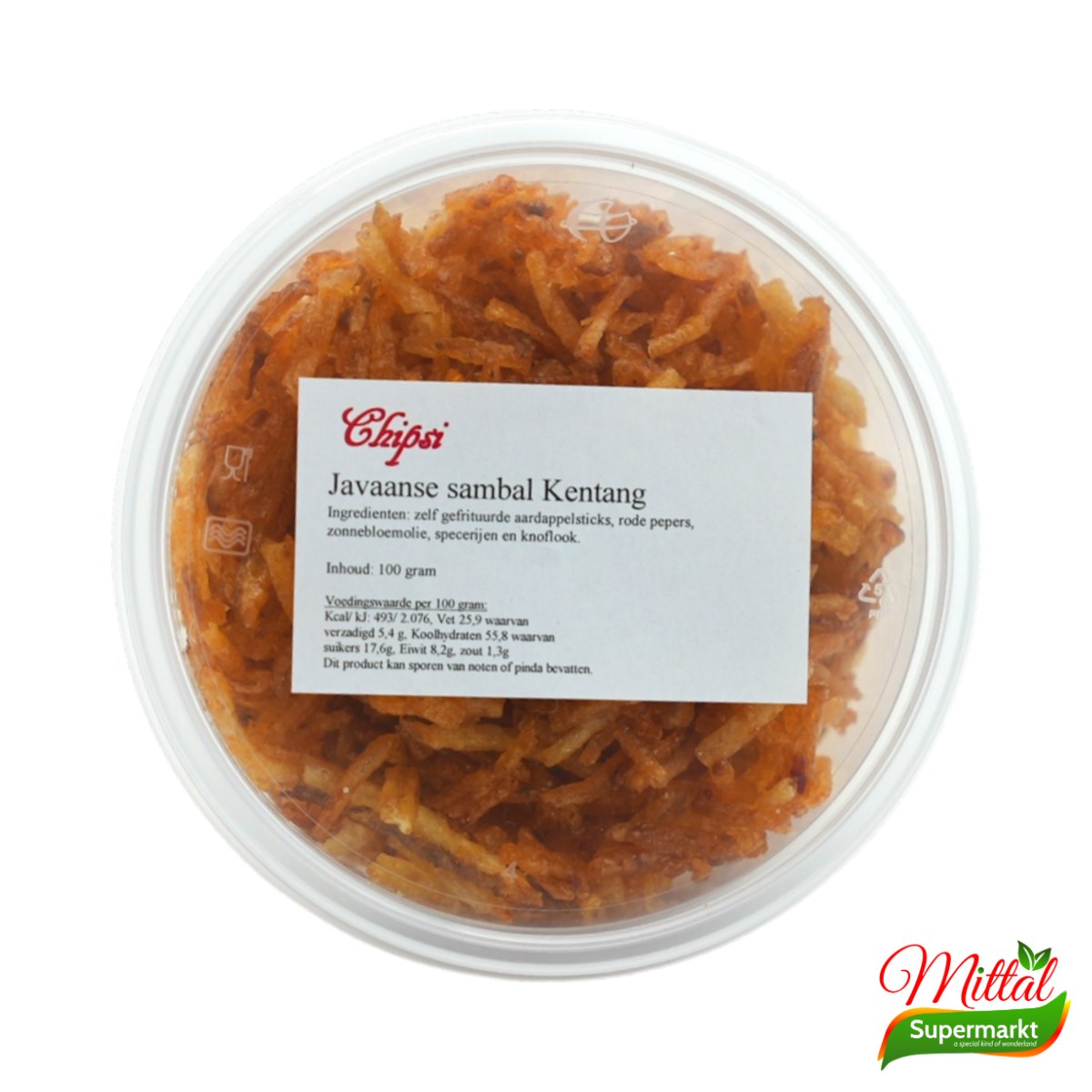 Chipsi Aardappelchips Sambal 100g, Pittige Surinaamse Chips (Potato Chips)