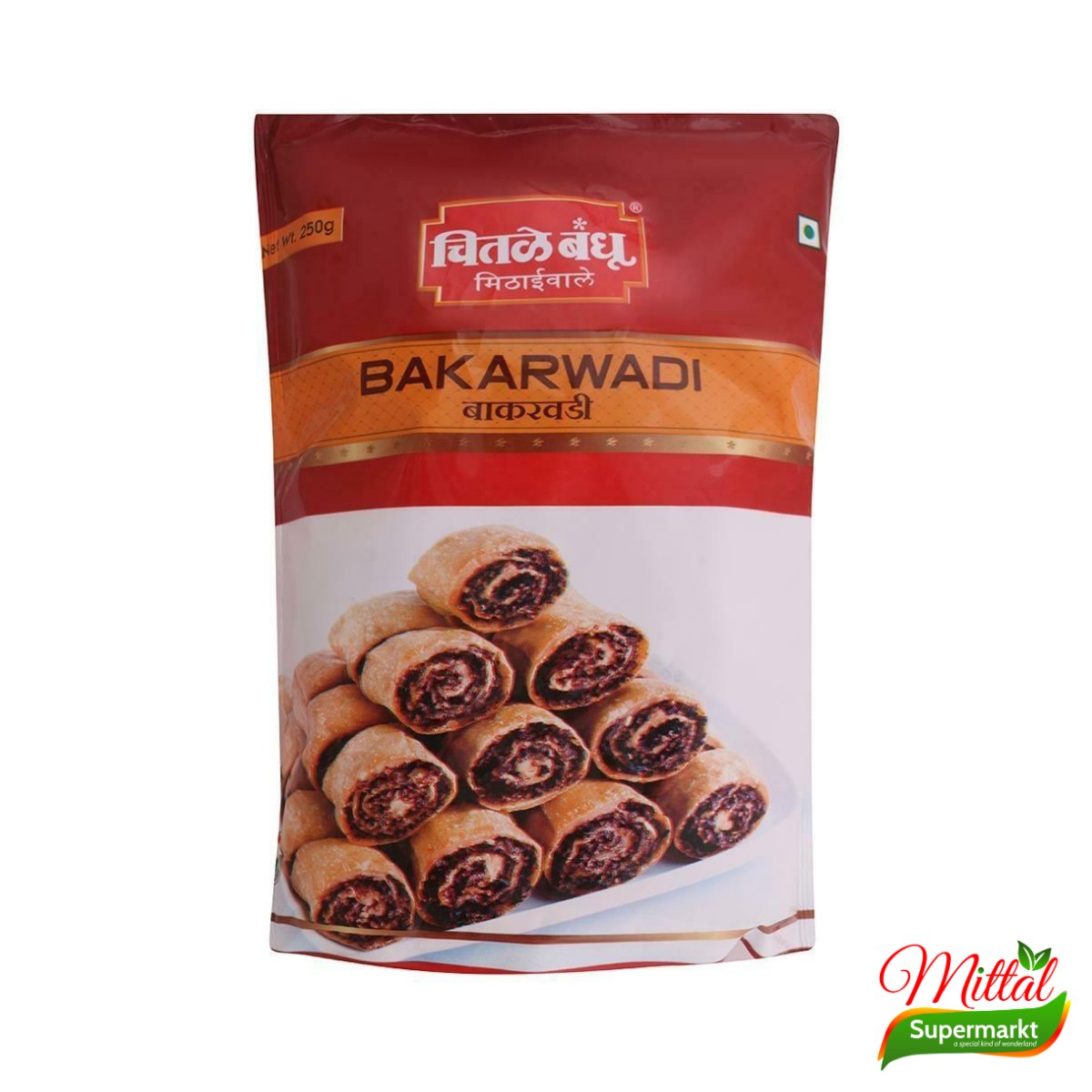 Chitale Bakarwadi 250g, Krokante Maharashtriaanse Snackrolletjes (Bakarwadi)
