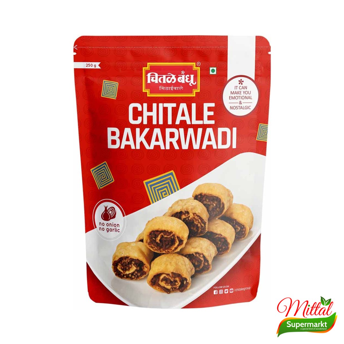 Chitale Bandhu Bakarwadi 200g, Krokante Maharashtriaanse Snackrolletjes (Bakarwadi)