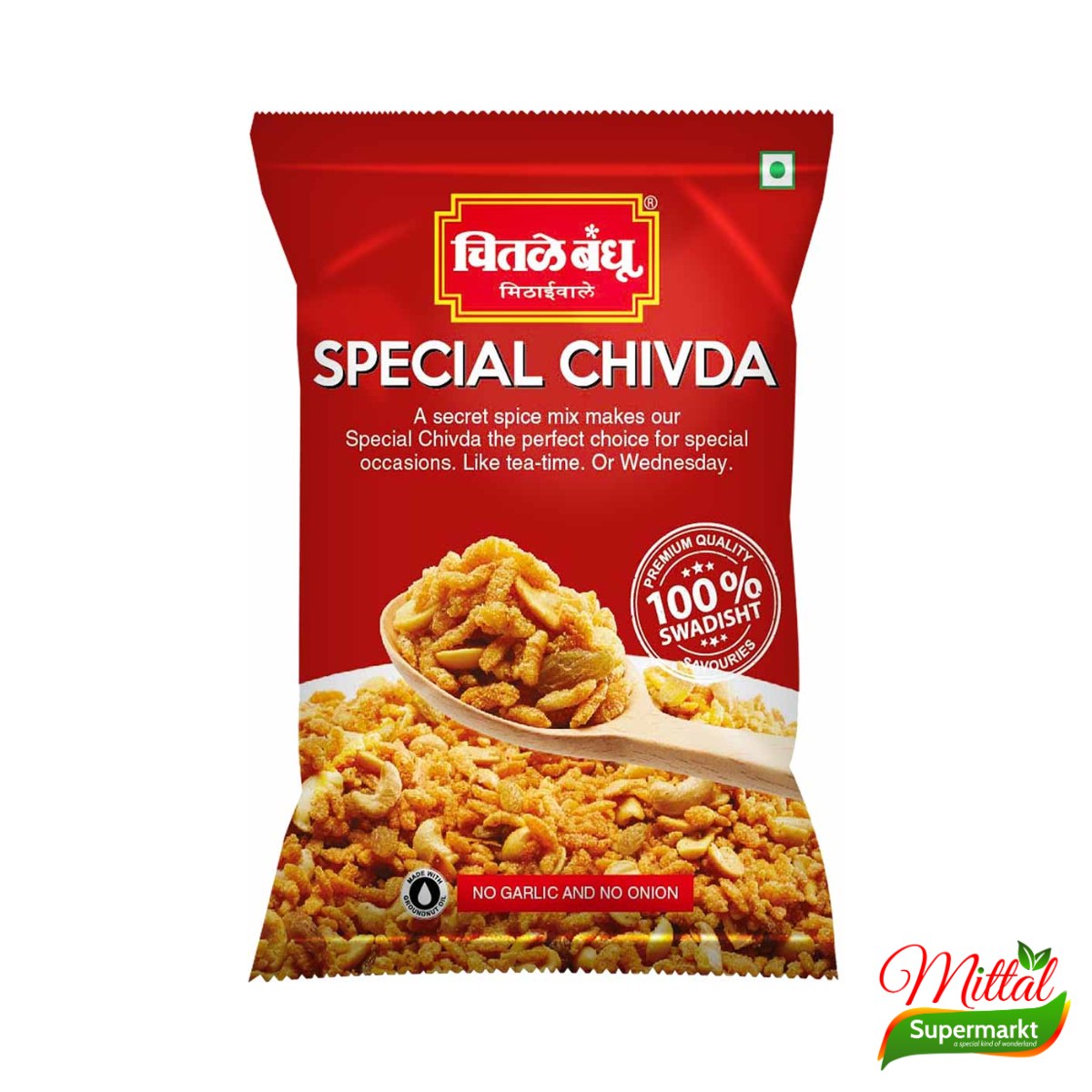 Chitale Bandhu Special Chiwda, Krokante Rijstvlokkensnack (Chiwda)
