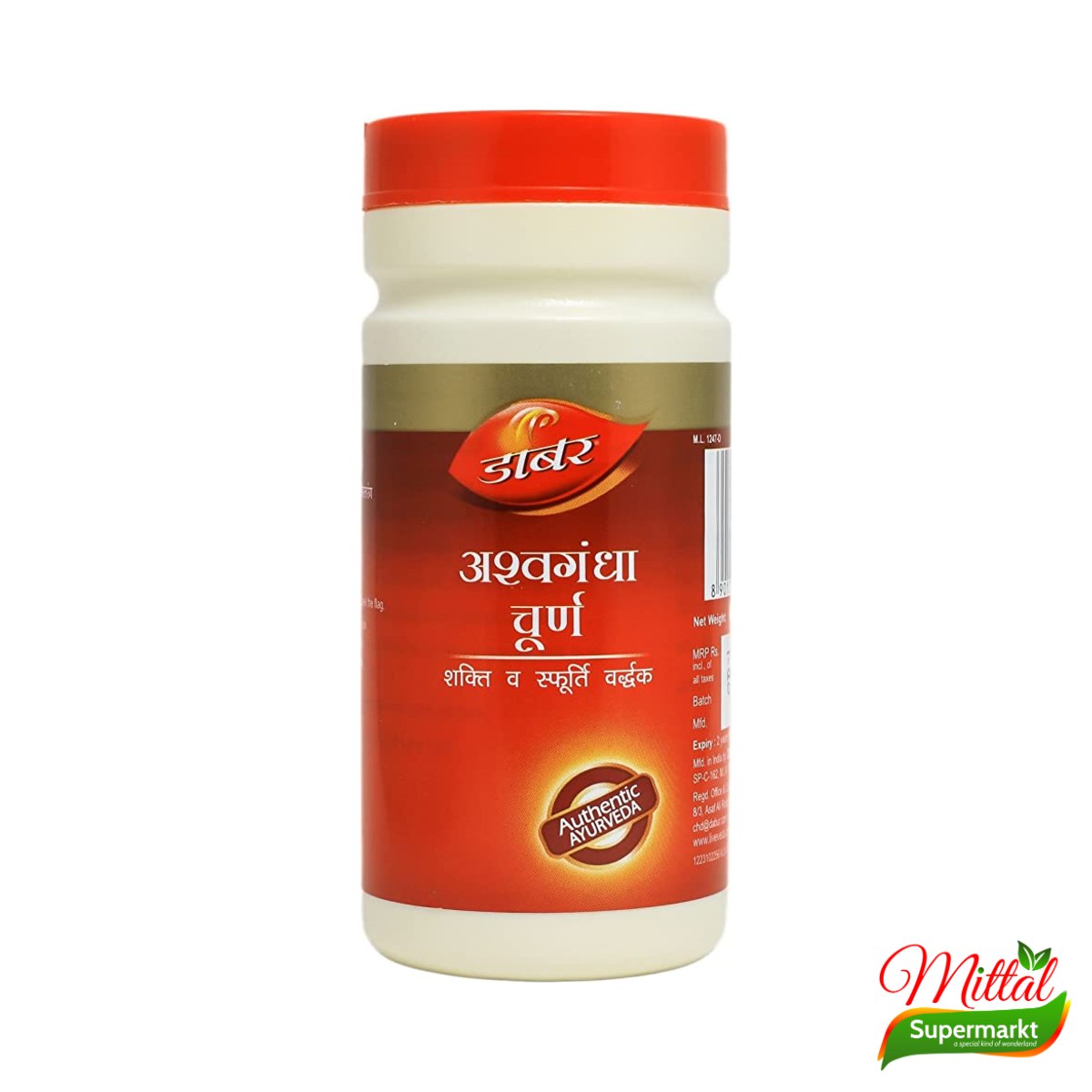 Dabur Ashwagandha Churna 100g, Ayurvedisch Ashwagandhapoeder (Ashwagandha Powder)