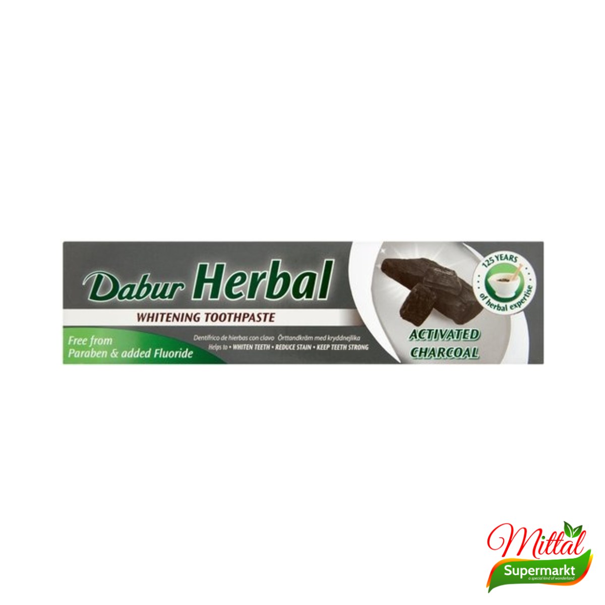 Dabur Houtskool Tandpasta 100ml, Kruidentandpasta met Houtskool (Charcoal Toothpaste)