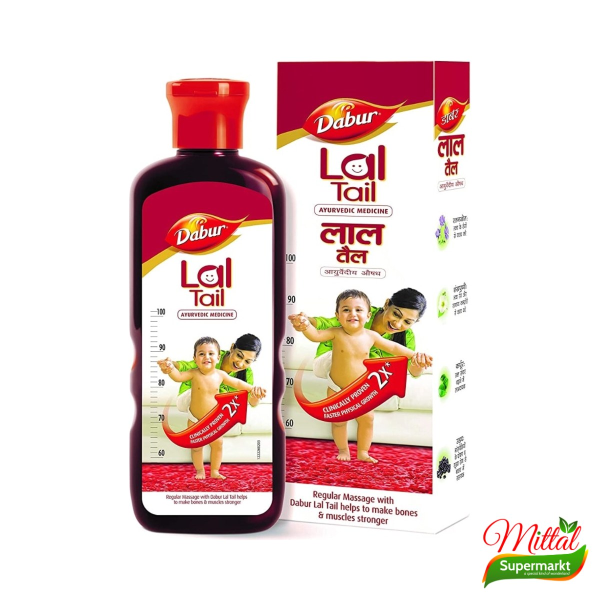Dabur Lal Tail 200ml, Ayurvedische Massageolie voor Baby's (Lal Tail)