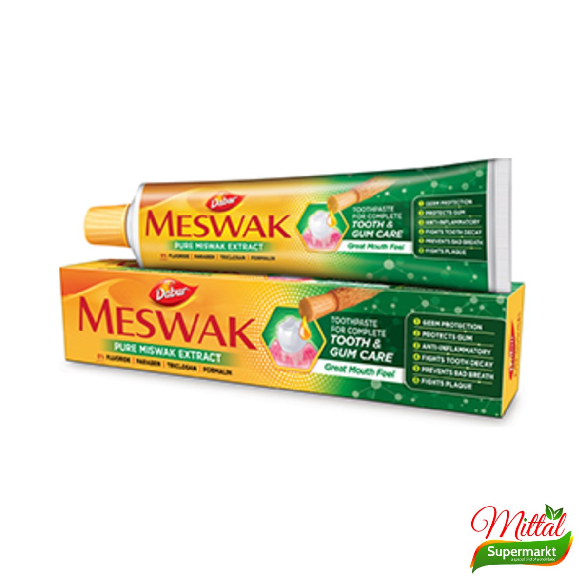 Dabur Meswak Tandpasta 200g, Kruidentandpasta met Miswak (Meswak Toothpaste)