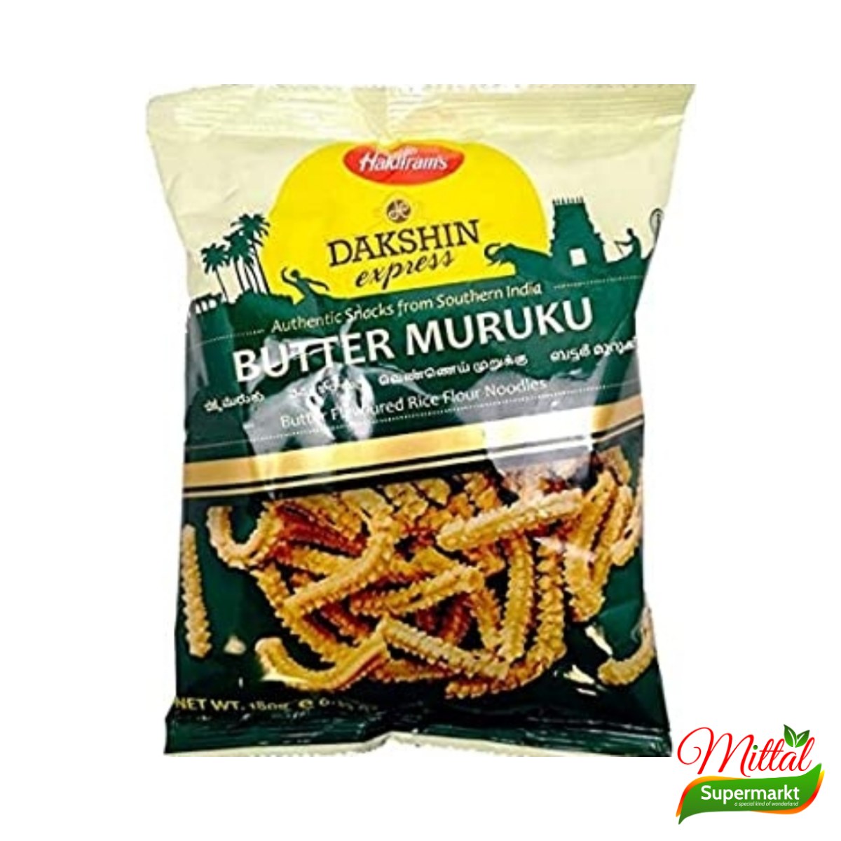 Dakshin Express Butter Murukku 180g, Krokante Rijstspiralen met Boter (Murukku)