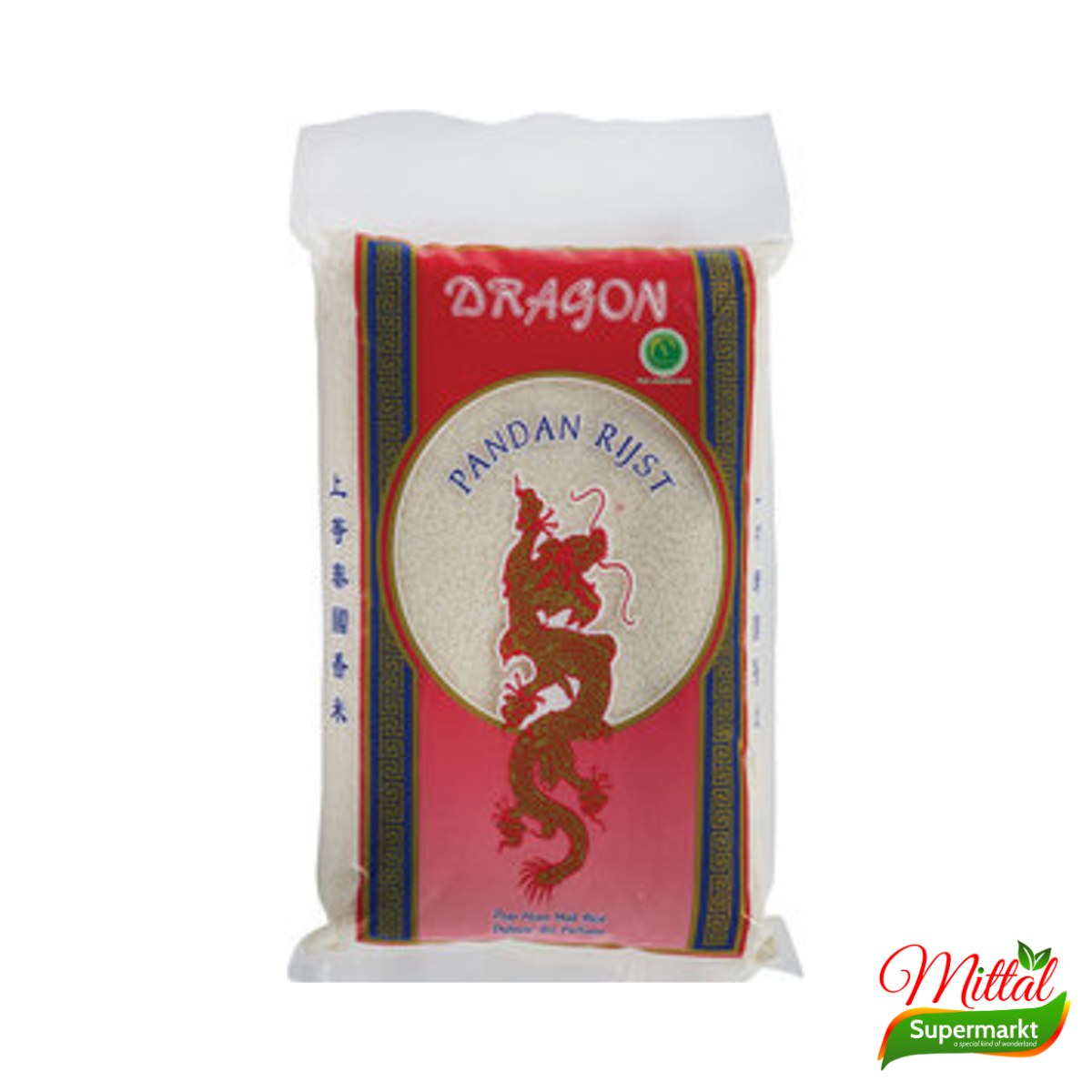 Dragon Pandan Rijst 10kg, Thaise Jasmijnrijst Grootverpakking (Jasmine Rice)