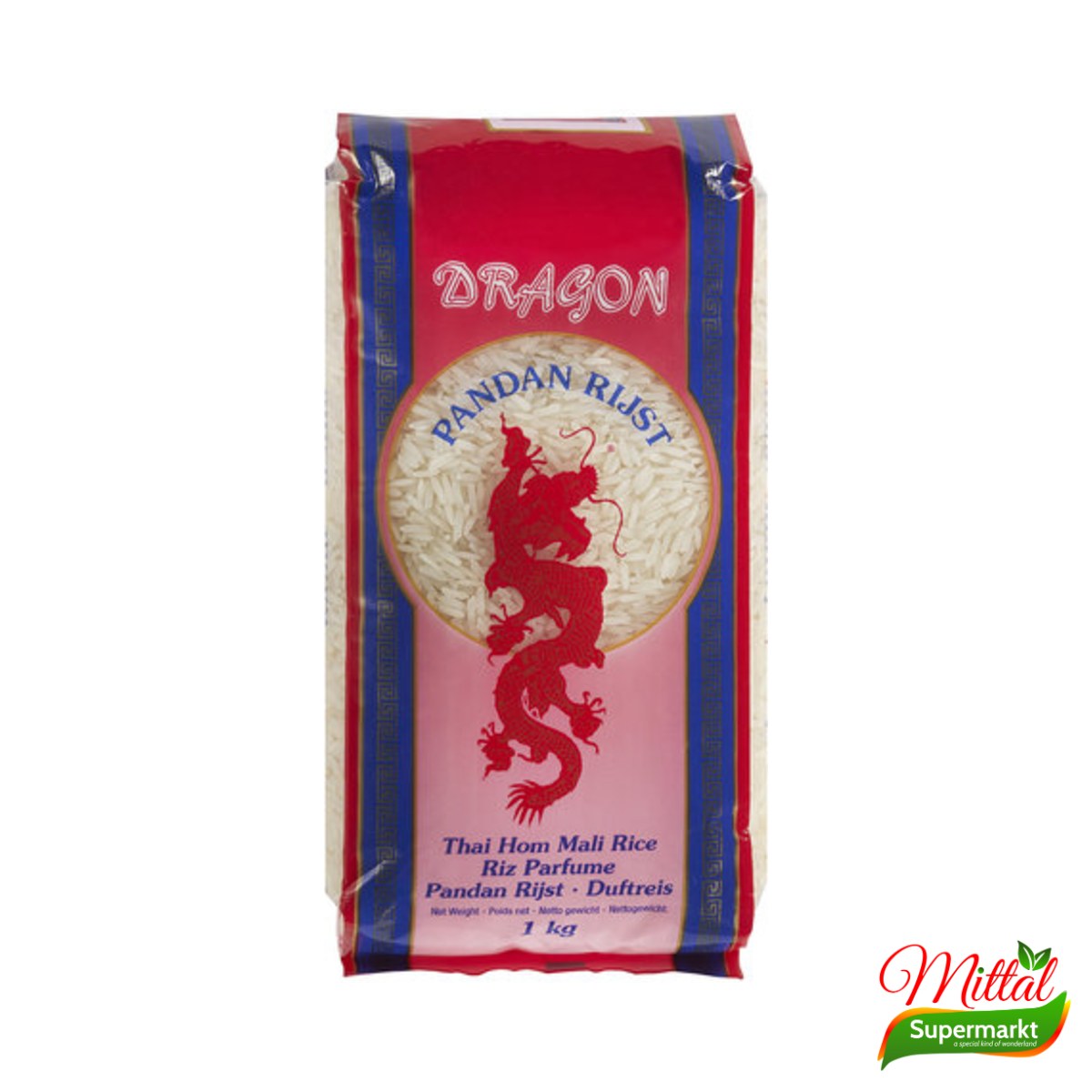 Dragon Pandan Rijst 1kg, Thaise Jasmijnrijst (Jasmine Rice)