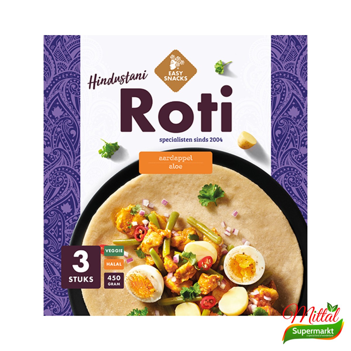 Easy Snacks Aardappelroti, Gevulde Roti met Aardappel (Potato Roti)