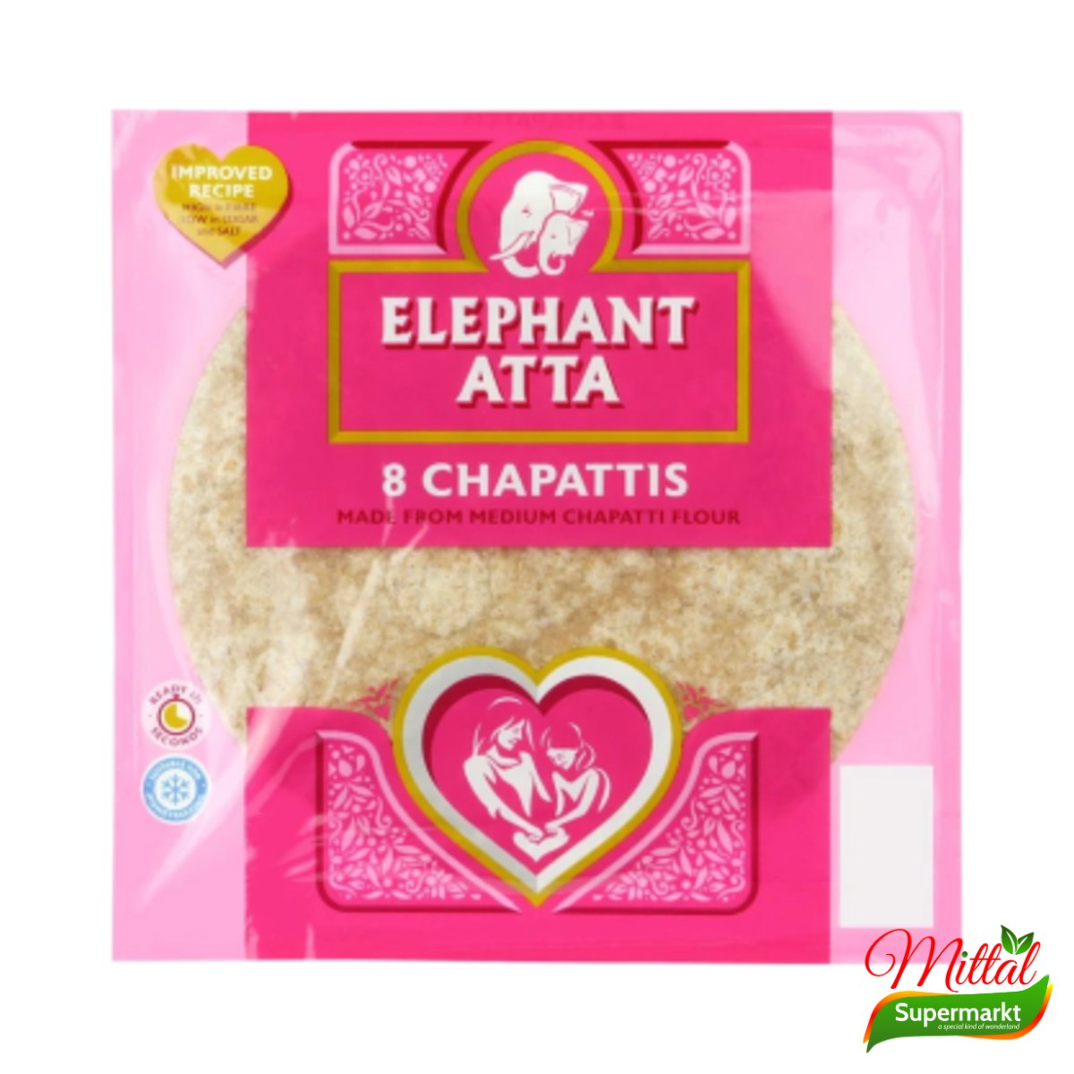 Elephant Chapati 8 Stuks, Zachte Indiase Platbroden (Chapati)