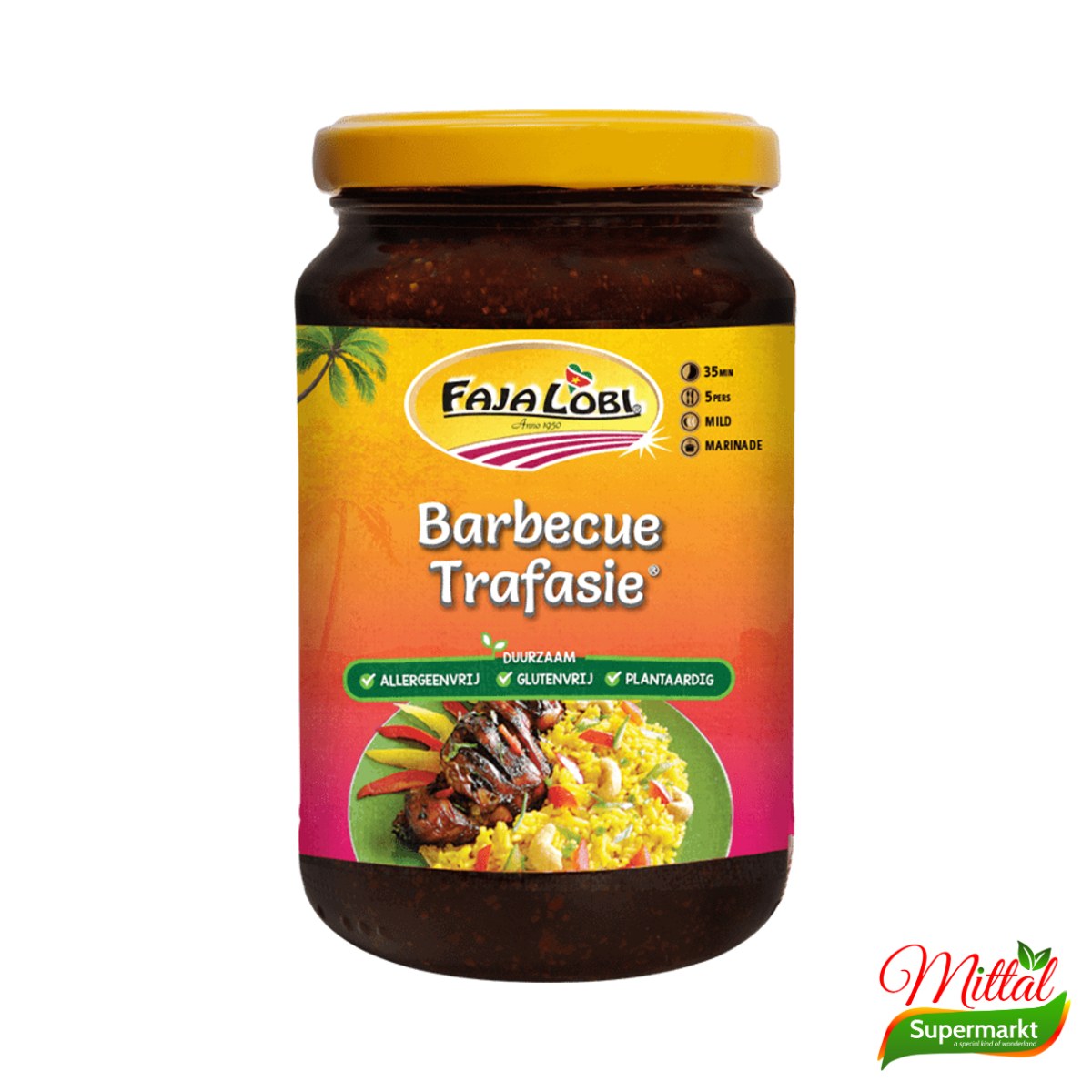 Faja Lobi Barbecue Trafasie 360ml, Surinaamse Barbecuesaus (BBQ Sauce)