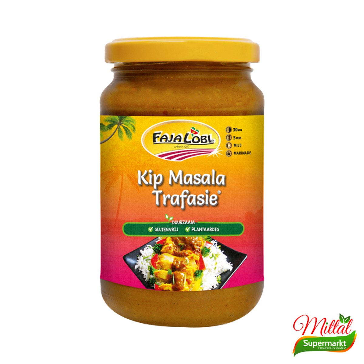 Faja Lobi Kip Masala 360ml, Surinaamse Currysaus voor Roti (Chicken Masala Sauce)